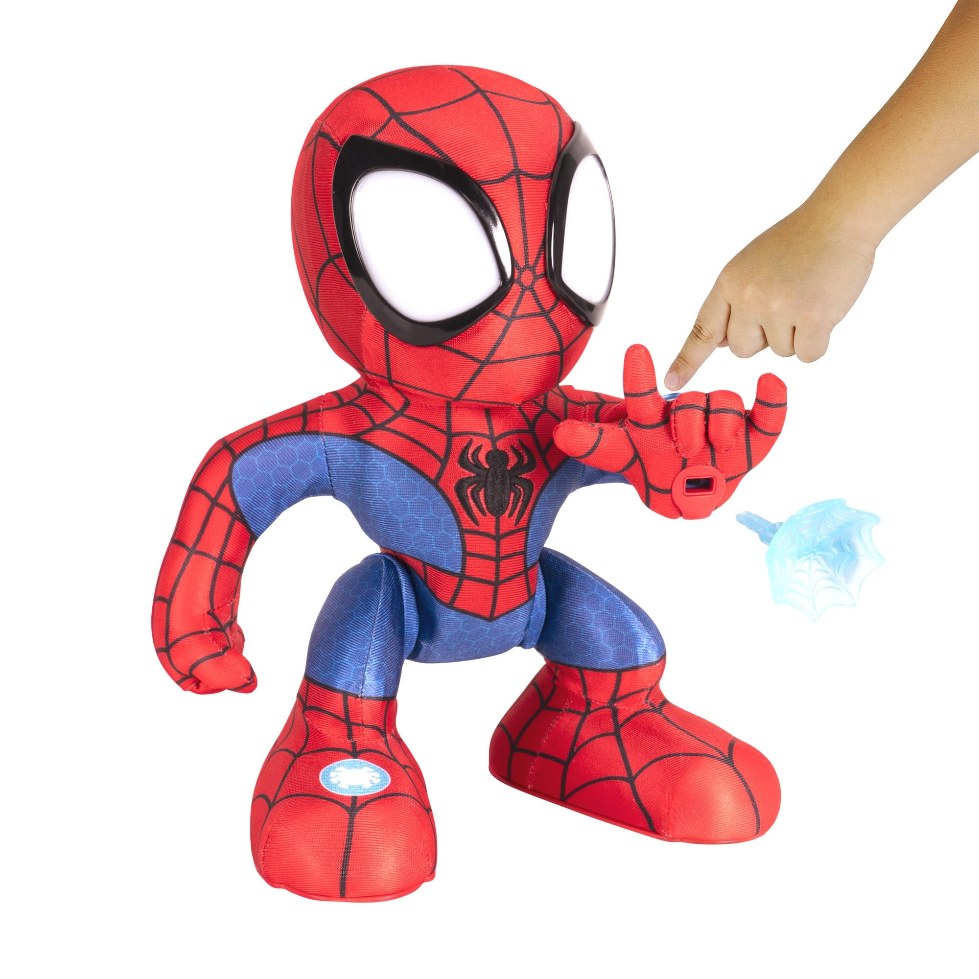 Marvel's Spidey and His Amazing Friends Amazing Flip Spidey - 12-Inch Animatronic Plush with Lights, Sounds & Web Darts 4