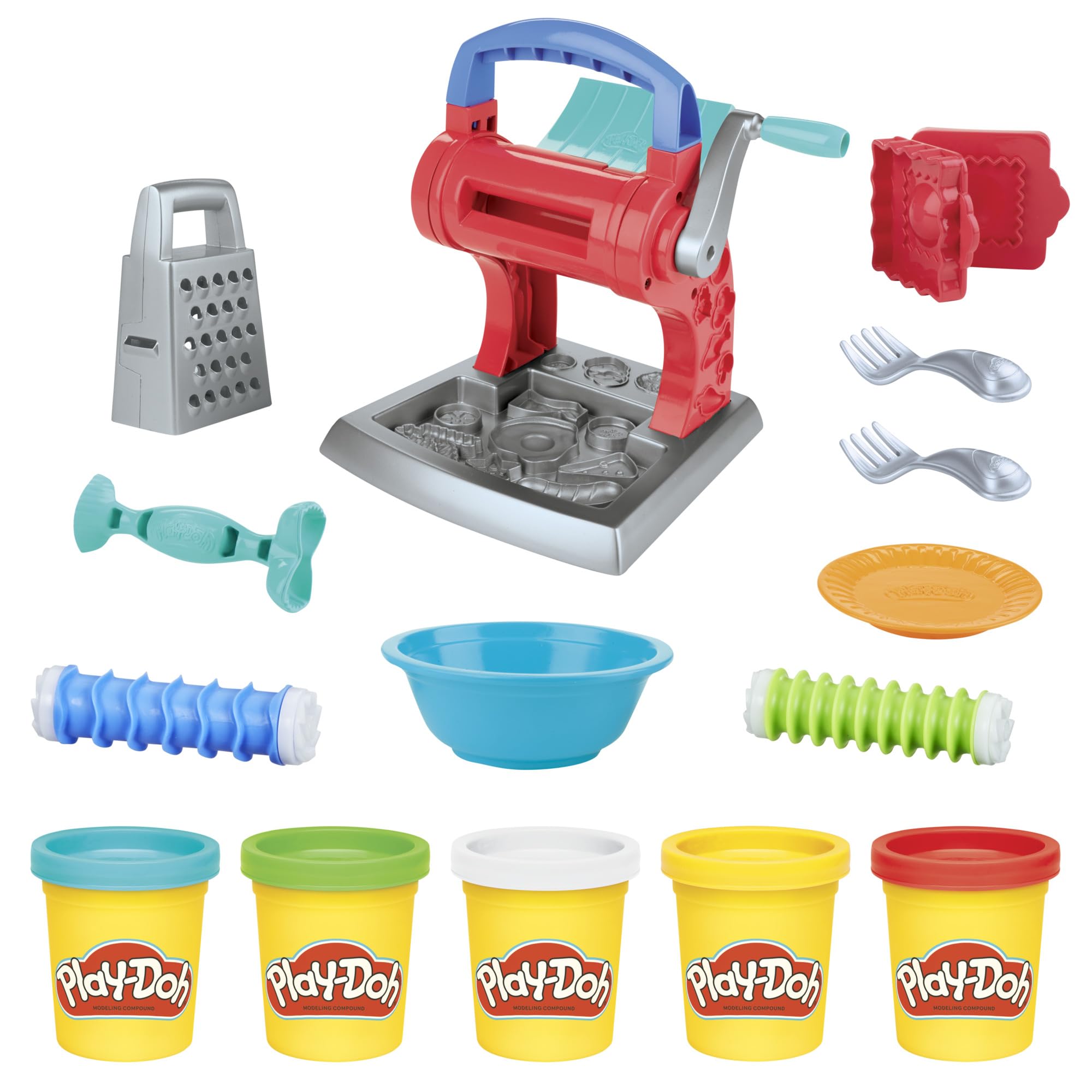 Play-Doh Kitchen Creations Noodle Party Playset - Pretend Pasta Maker for Kids 3 Years and Up 9