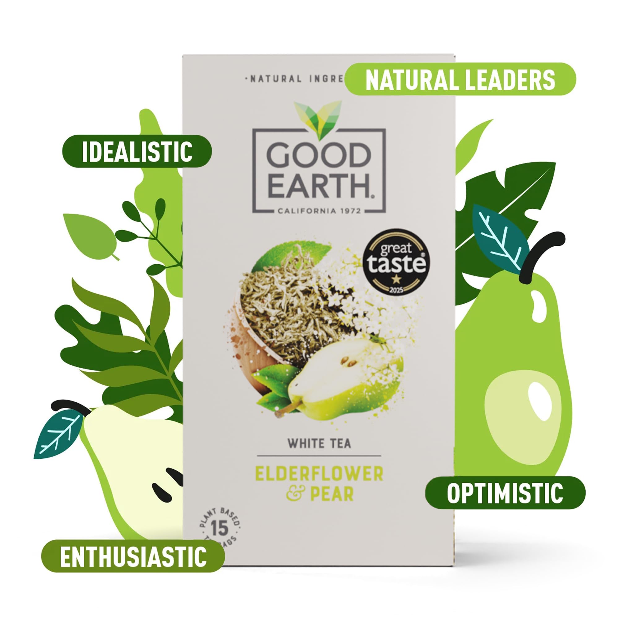 Good Earth Tea Co. Elderflower & Pear White Tea Bags - 15 Count
