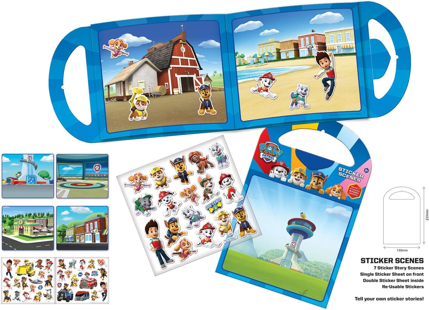 Paper Projects Paw Patrol Activity Set - Reusable Sticker Scene Pack with 50 Pieces