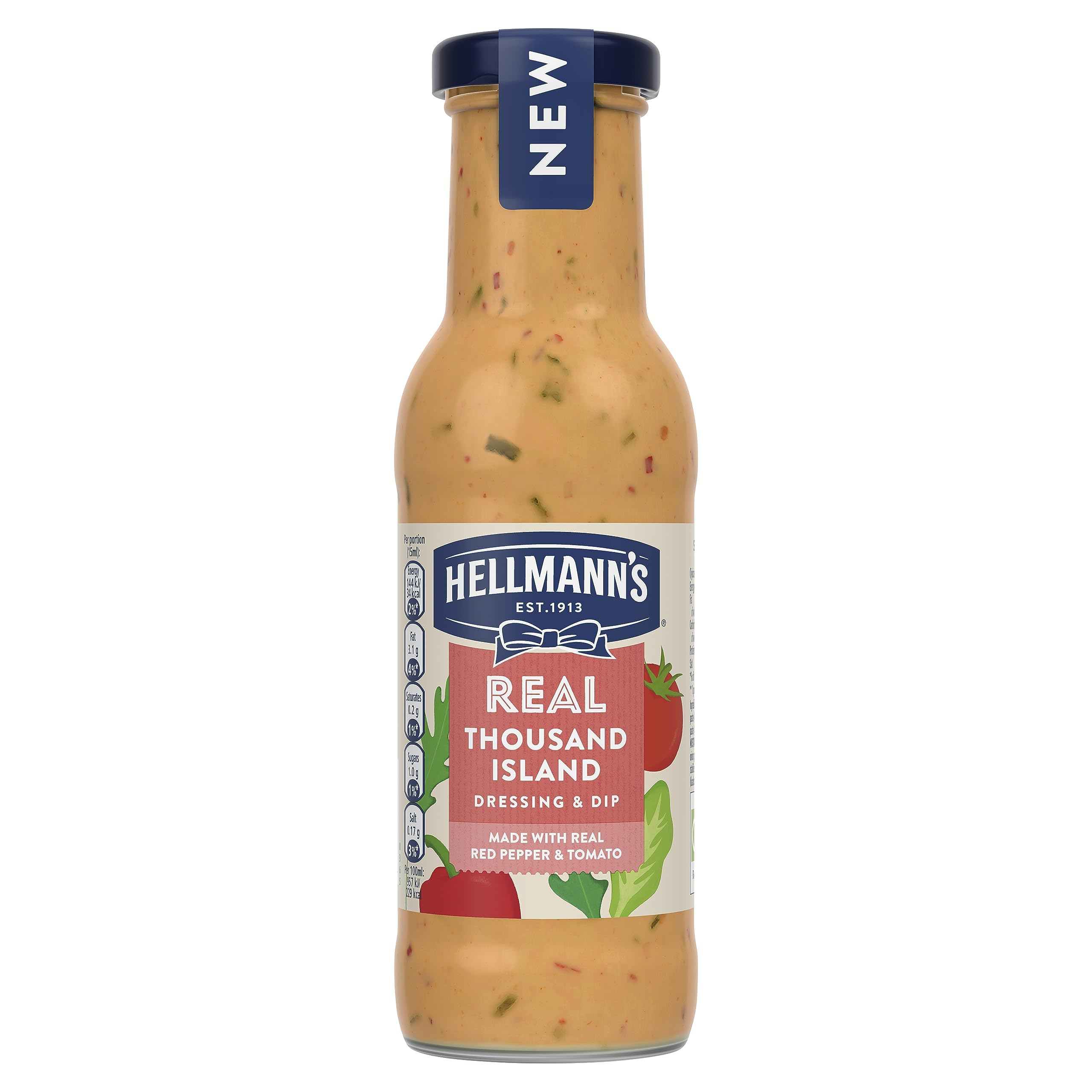 Hellmann's Real Thousand Island Salad Dressing & Dip - Vegetarian Condiment, 250g
