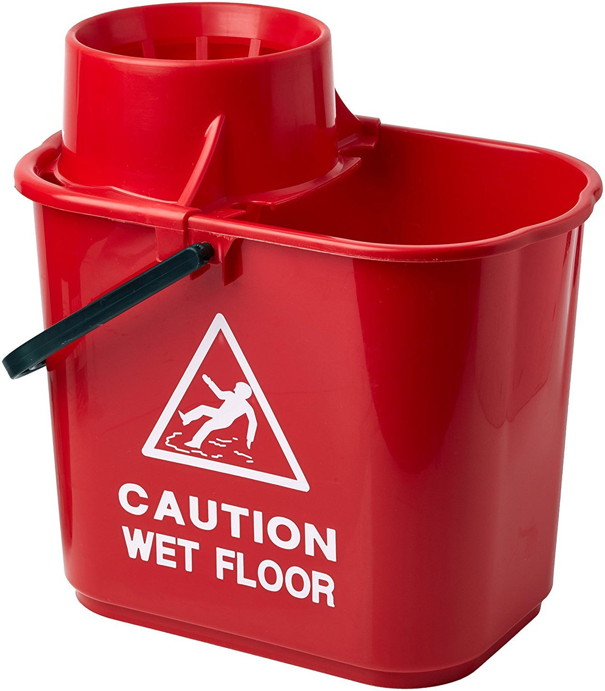 Contico Plastic Mop Bucket with Wringer - 15 Litre, Red