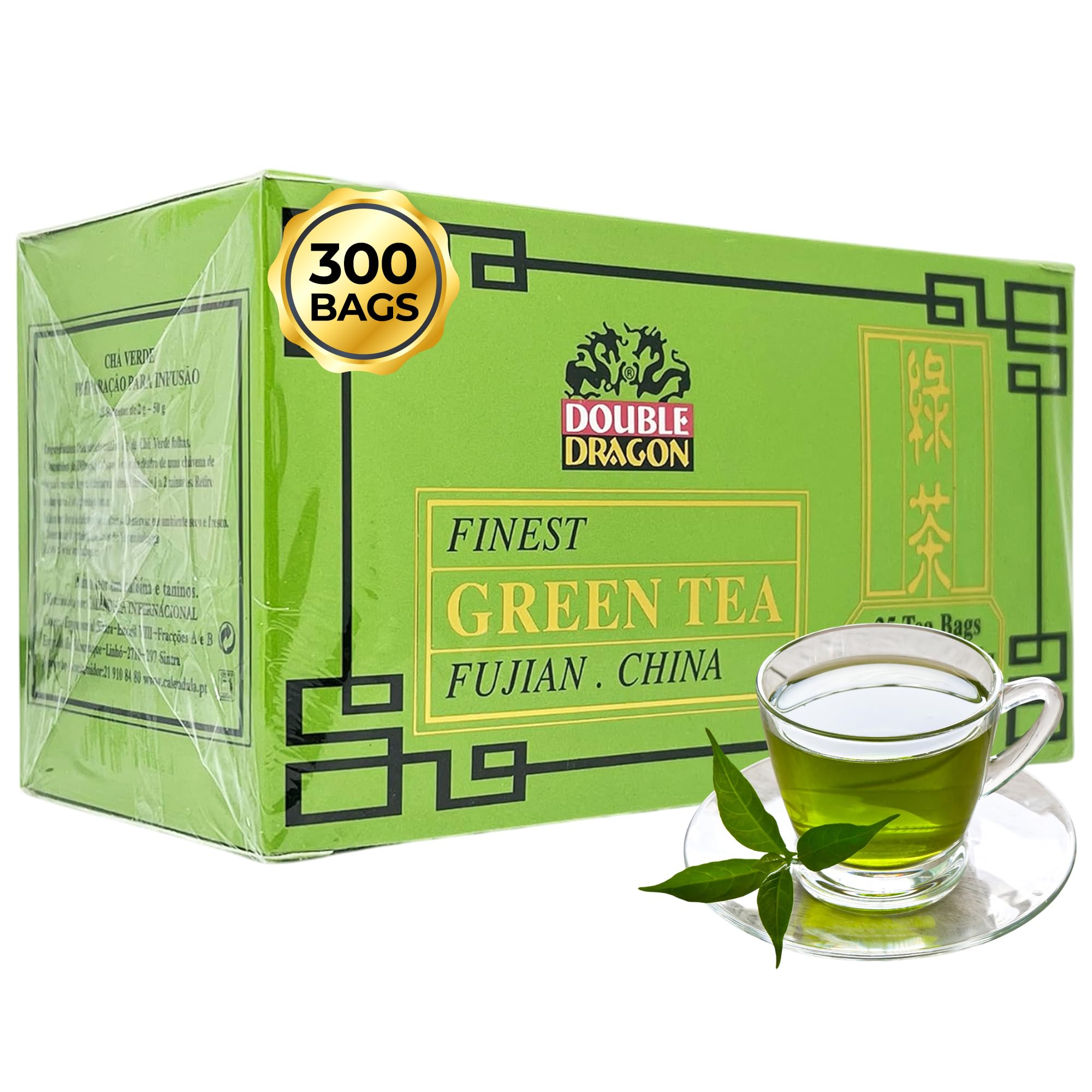 Double Dragon - Finest Chinese Green Tea 300 Tea Bags (12 Boxes)