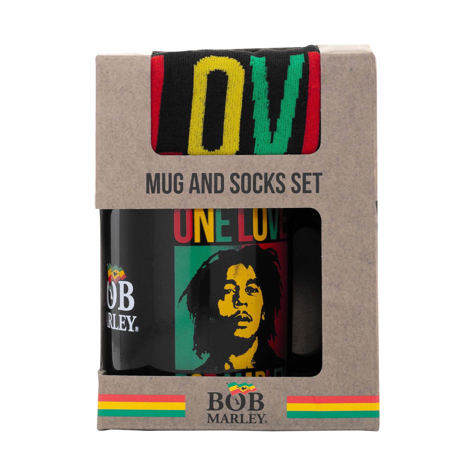 Pyramid International Bob Marley Mug and Socks Set - Multicolor, 11 Ounces