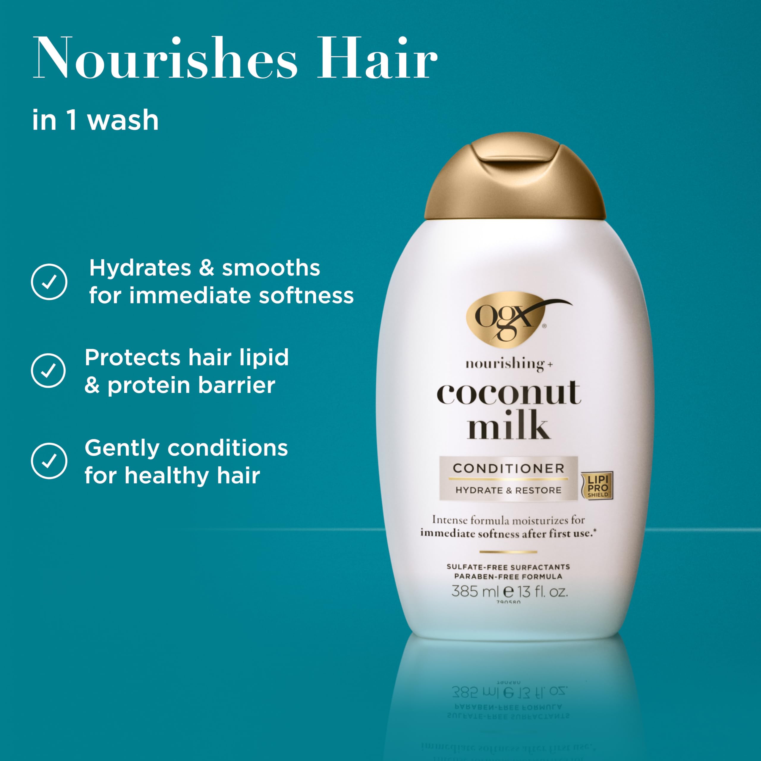OGX - Coconut Milk Conditioner for Dry Damaged Hair (385ml) 7
