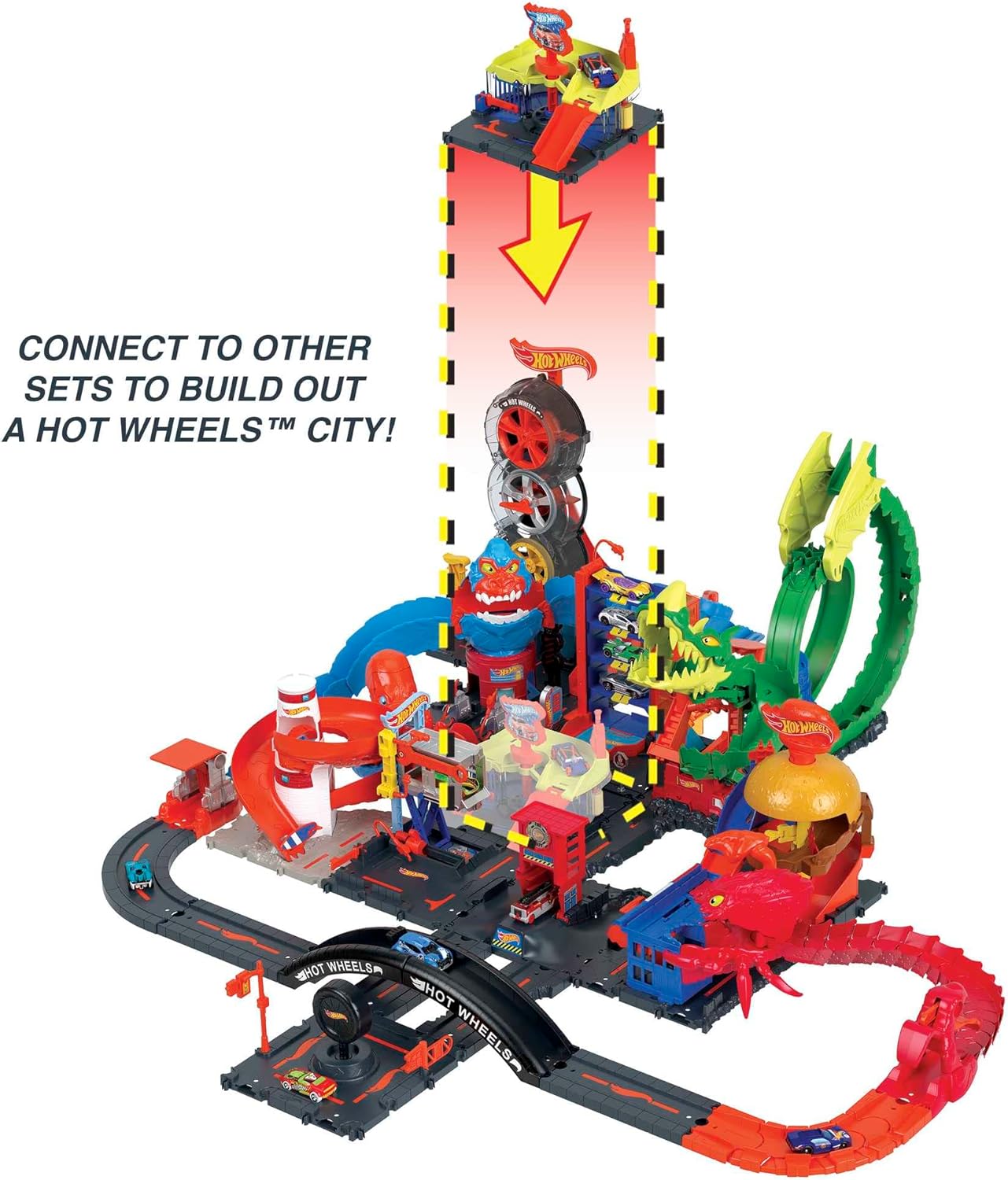 Hot Wheels City Downtown Express Car Wash Playset - Connectable Vehicle Playset for Kids 4-8 Years 3