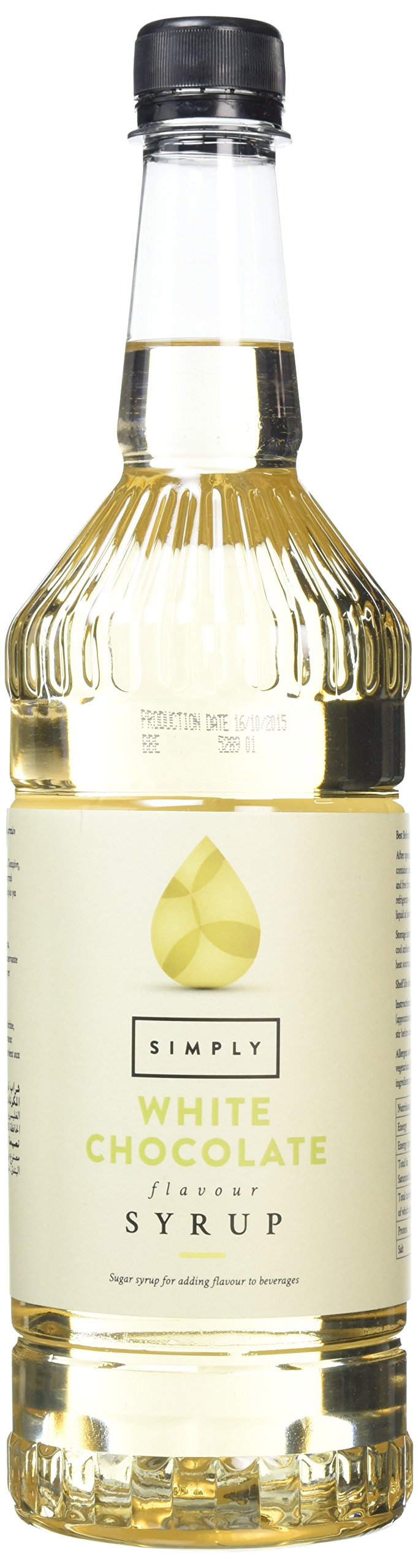 Simply White Chocolate Syrup - Luxury Natural Flavour | 1 Litre | Vegetarian Approved