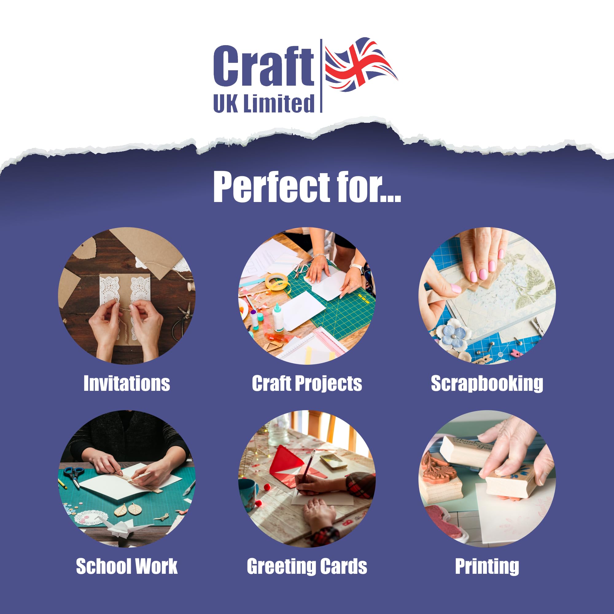 Craft UK Limited White Scalloped Cards & Envelopes - 50 Pack | 6 x 6 Inch | Paper 5