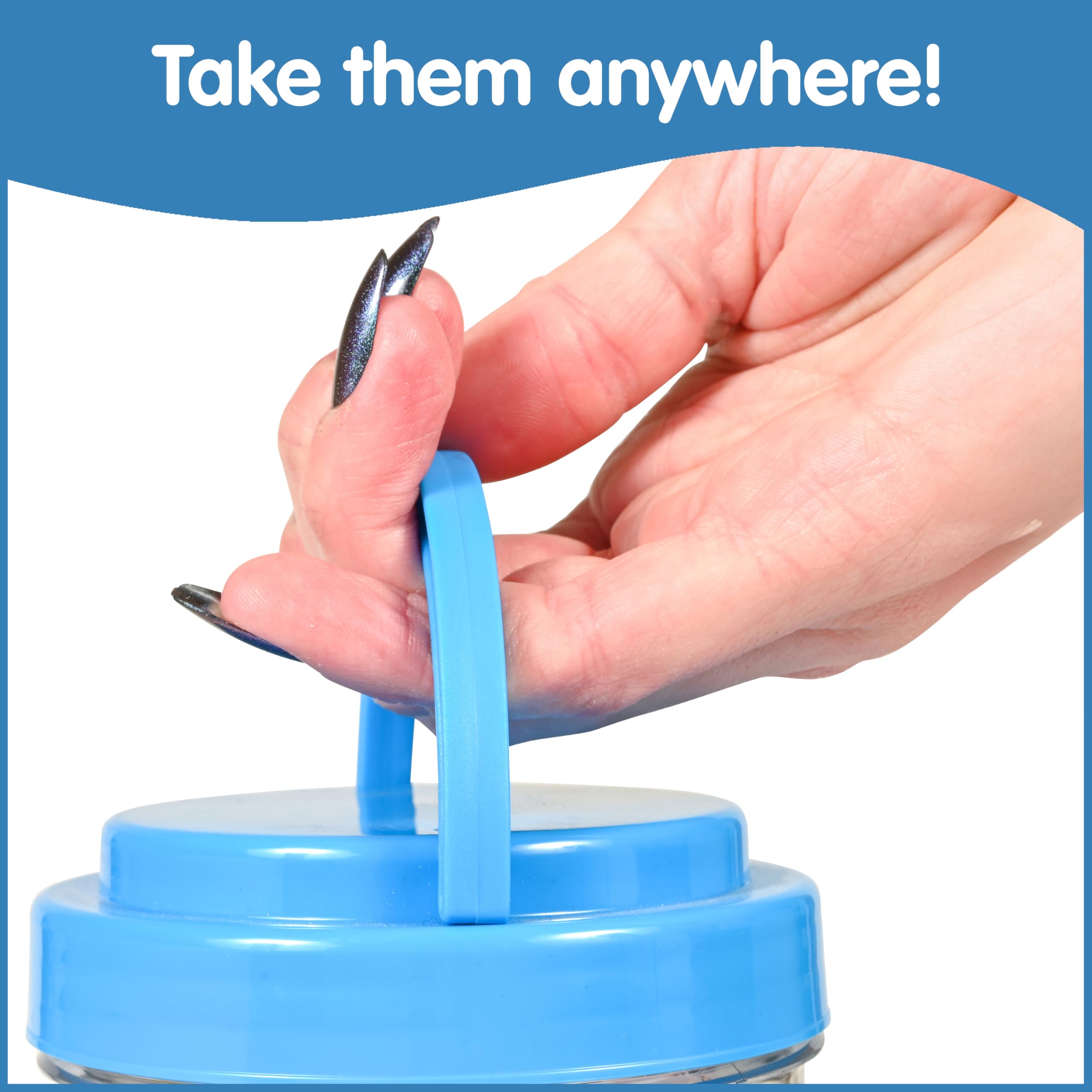 edxeducation Transparent Letters and Numbers - Mini Jar with Lid and Handle 18