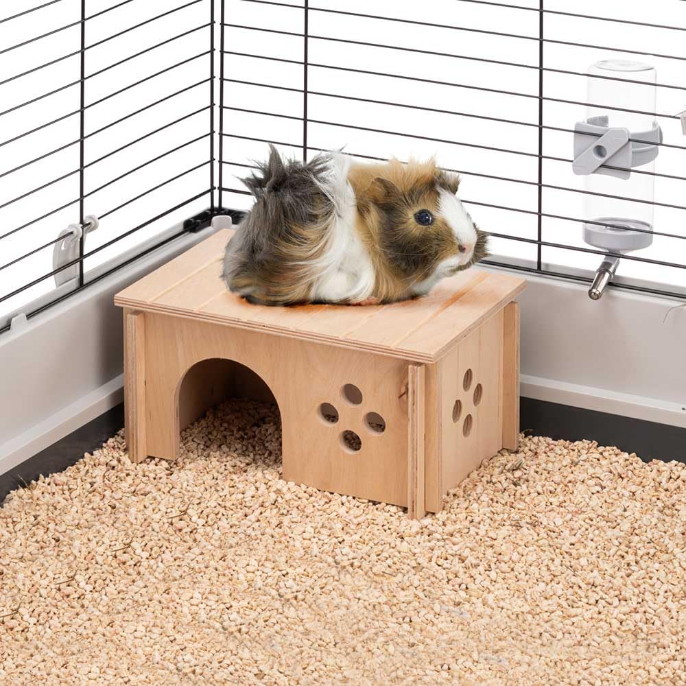 Ferplast Wooden Guinea Pig House Nesting Box for Small Animals | FSC-Certified Wood | 26 x 17.3 x 13 cm