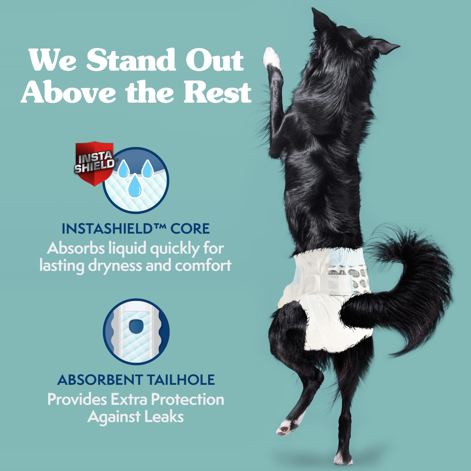Simple Solution Disposable Dog Diapers for Female Dogs | Medium (15-23 inch waist) | Cotton