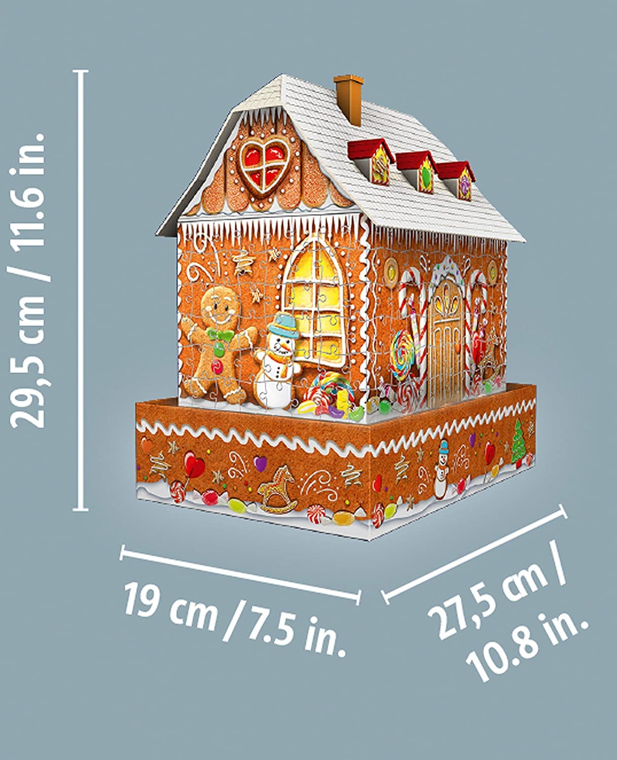 Ravensburger 3D Puzzle - Christmas Gingerbread House Light-Up 216-Piece Set 4