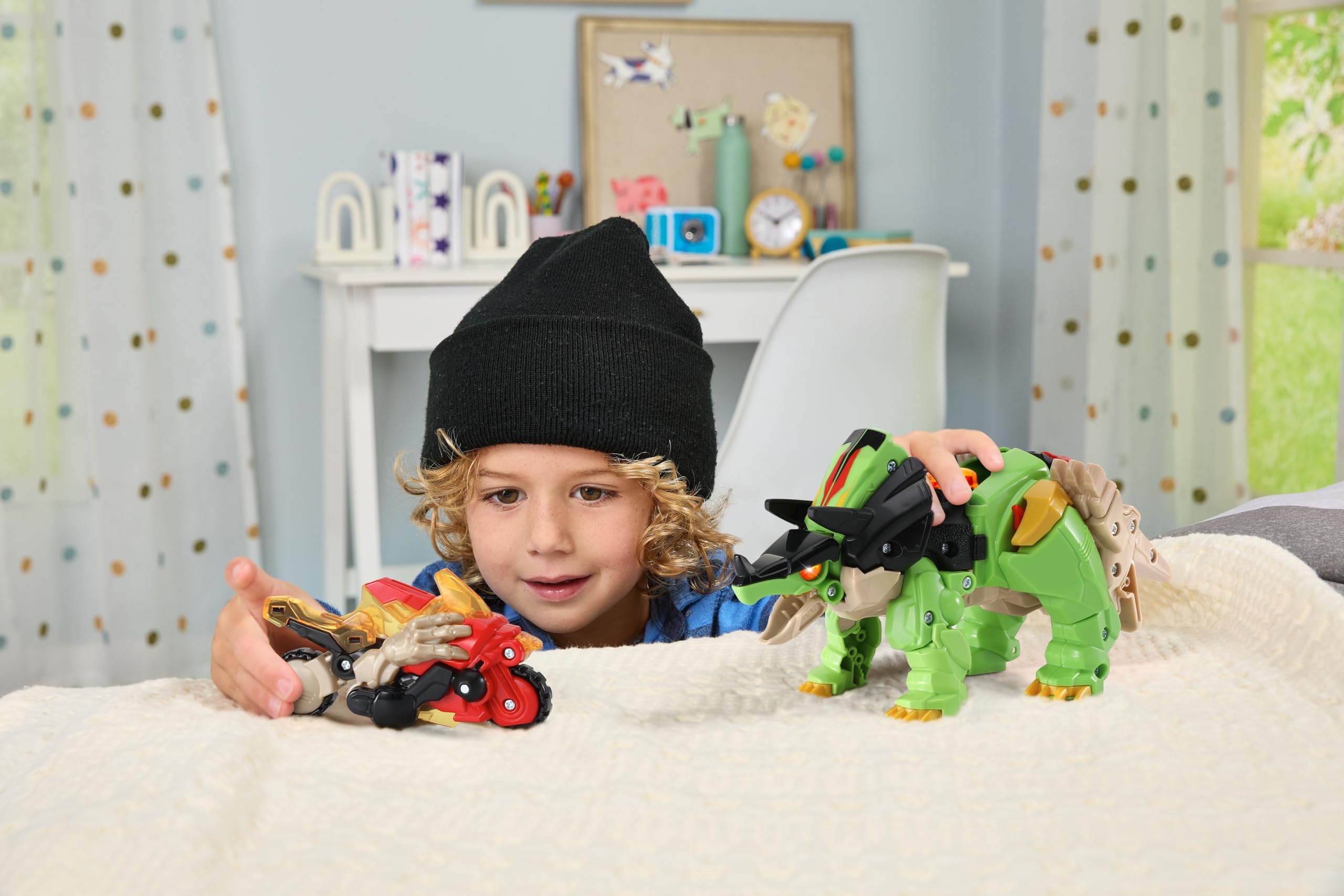 VTech Switch & Go Dinos Armour Up Triceratops Spinosaurus - 2-in-1 Interactive Dino Toy for Ages 3-8 3