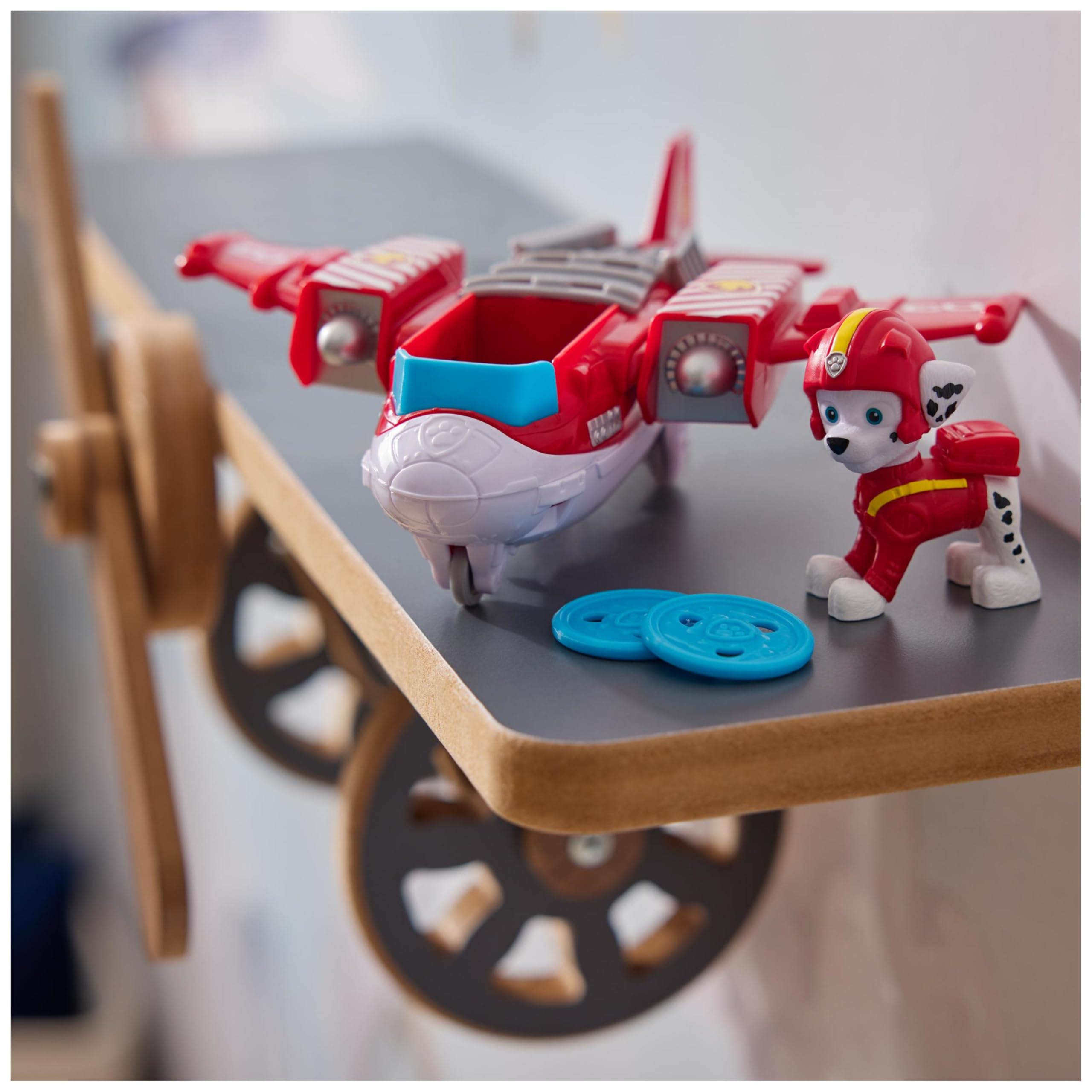 Paw Patrol Air Rescue Marshall Action Figure & Hero Hydro Plane Toy - Fire Rescue Vehicle with Water Disk Launcher 4