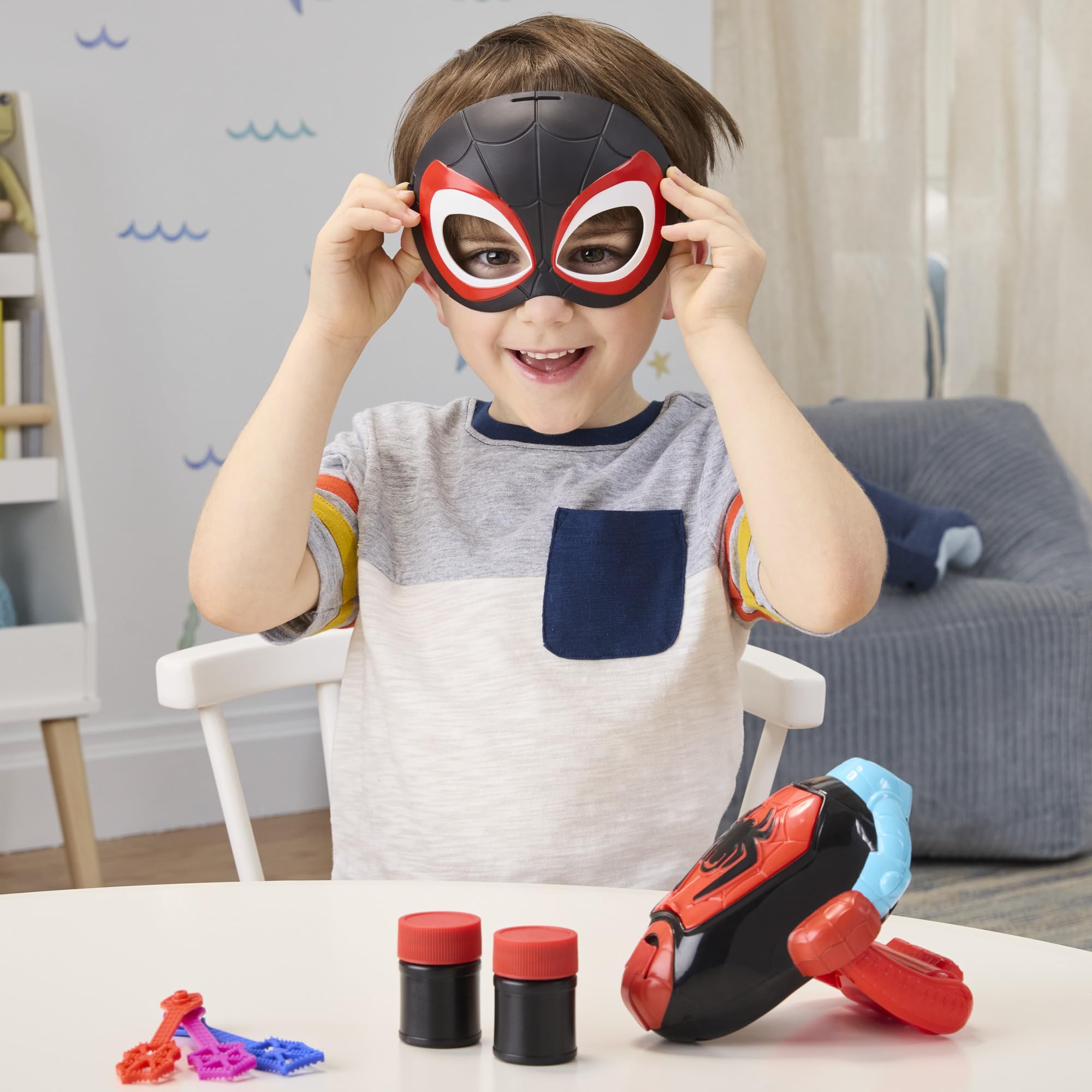 Miles 'Spin' Morales Bubble Slinger - Electronic Web-Blasting Bubble Toy for Kids 3+