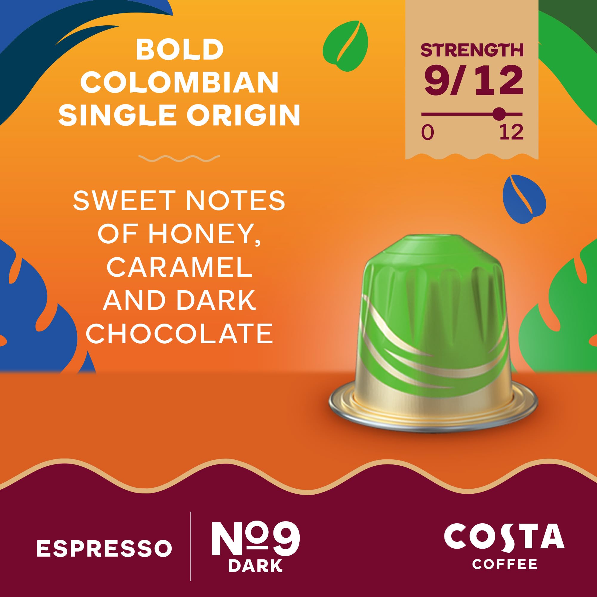L"OR - Costa Bold Colombian Single Origin Aluminium Coffee Pods (Pack of 10) 3