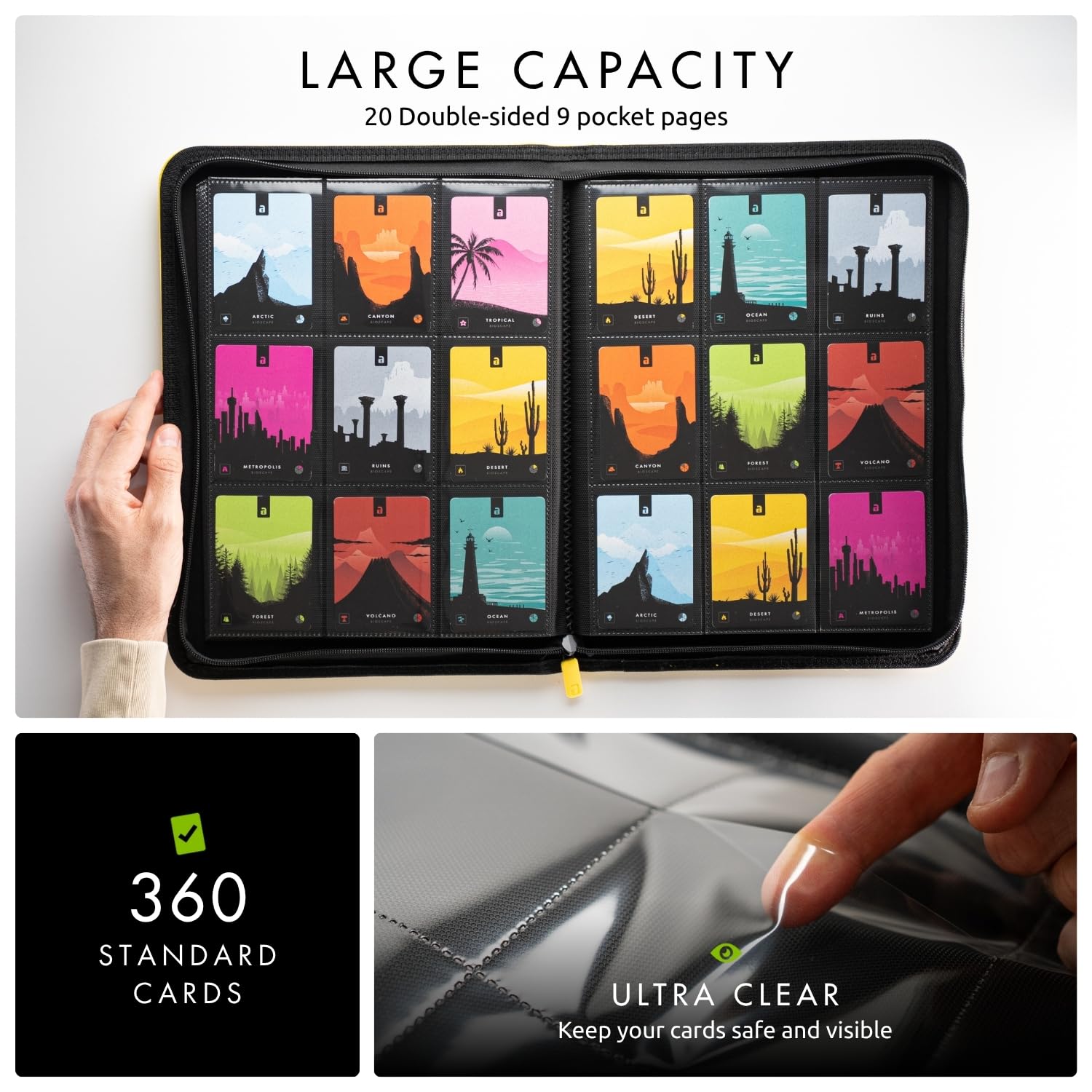 Vault X 9 Pocket Trading Card Zip Binder for Board Games & Card Games - Holds 360 Cards 6