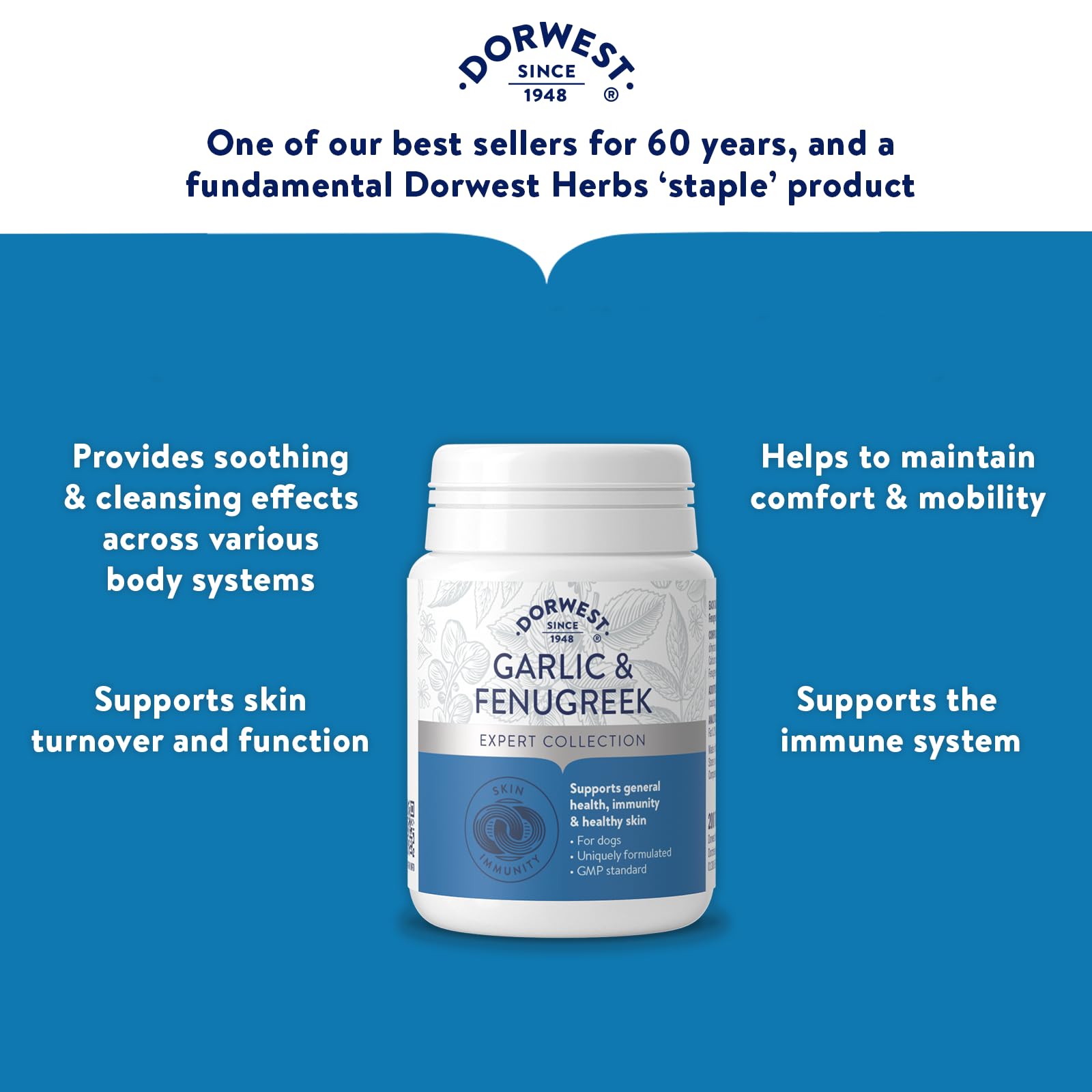 DORWEST HERBS Garlic and Fenugreek Tablets for Dogs - 200 Count | Immunity & Joint Support 3