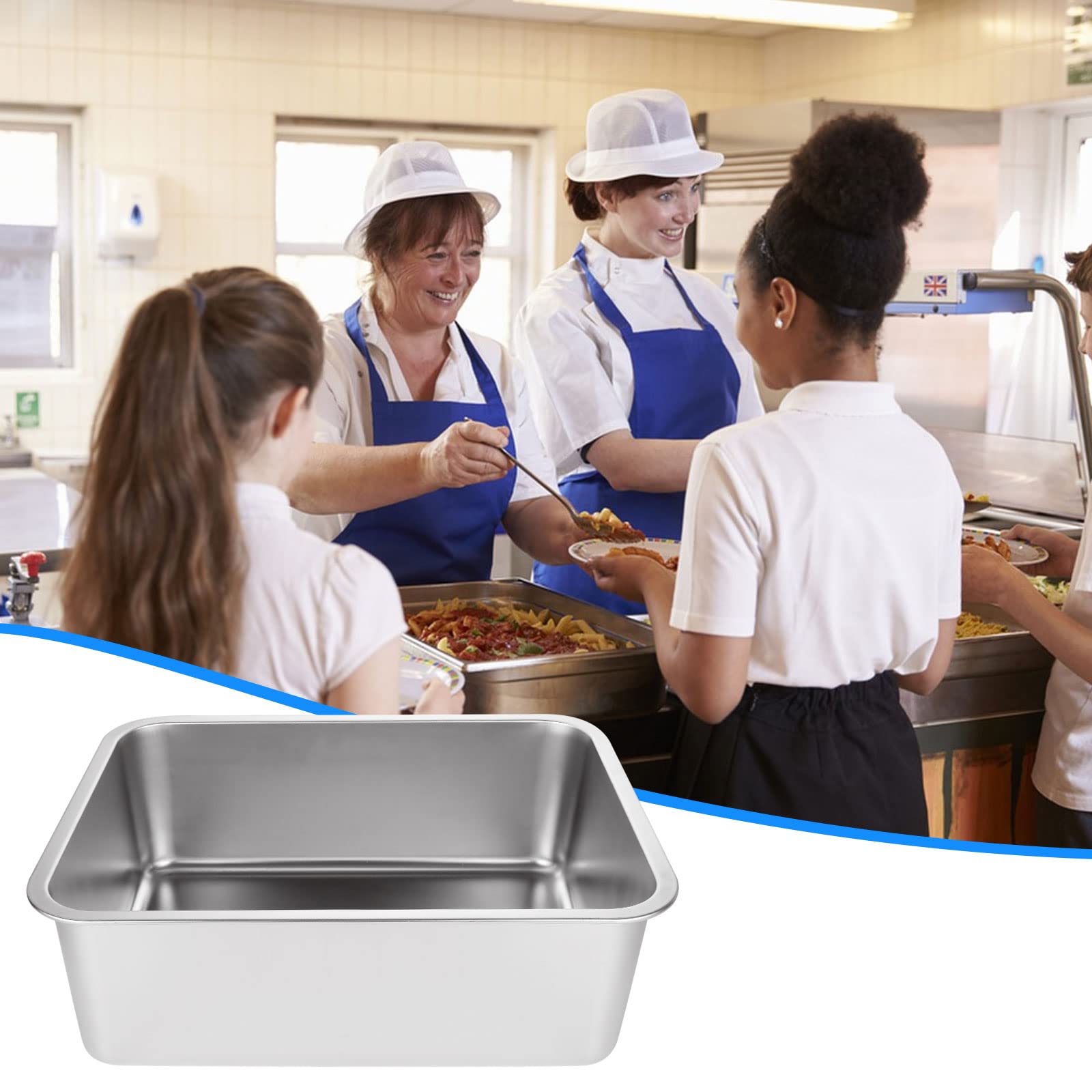 ASelected - Stainless Steel Large Rectangular Washing Up Bowl 17L 6