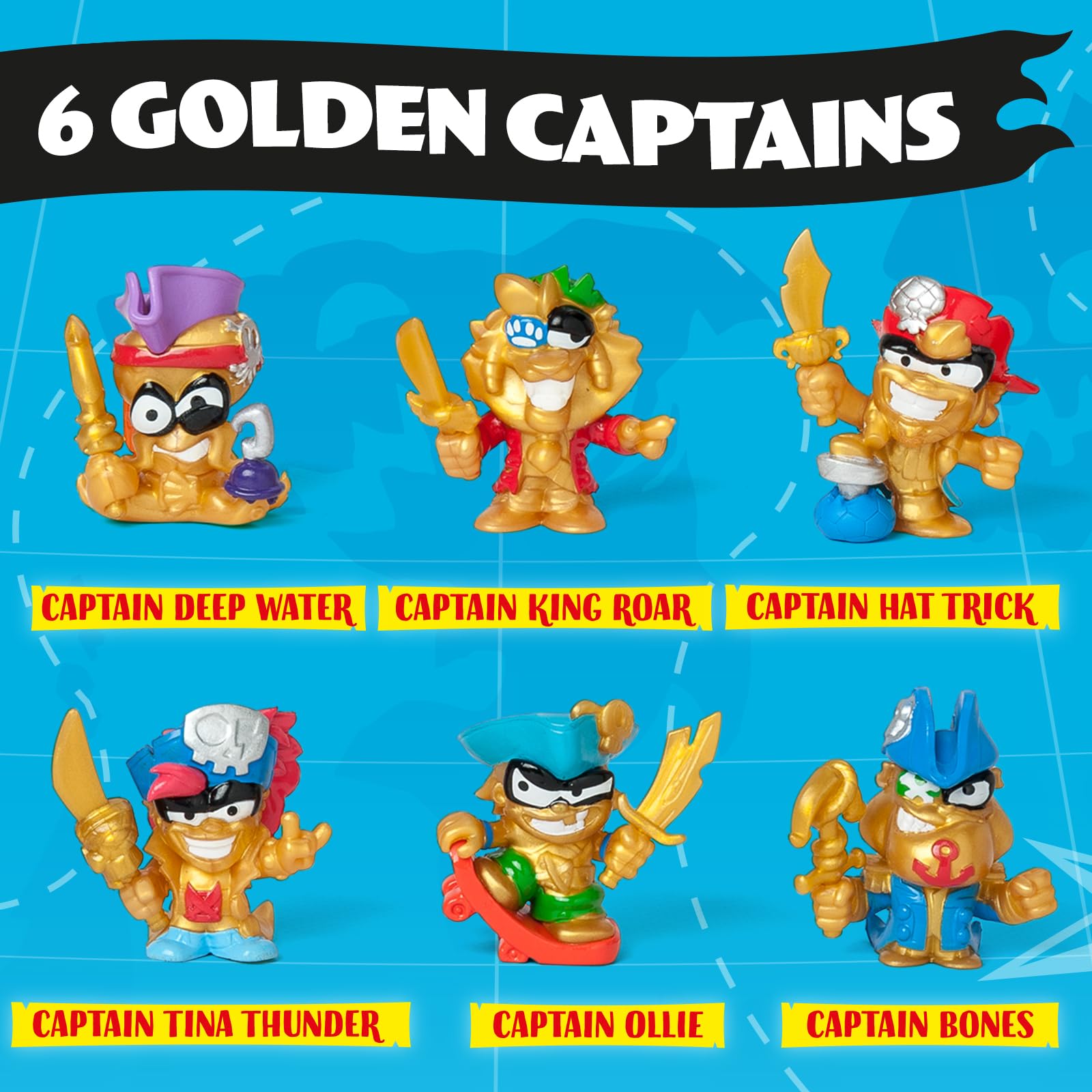 PIRATIX Golden Treasure Series – Captain Pack Hat Trick - 4 Collectible Figures with Fortress, Cannon & Exclusive Treasures 5