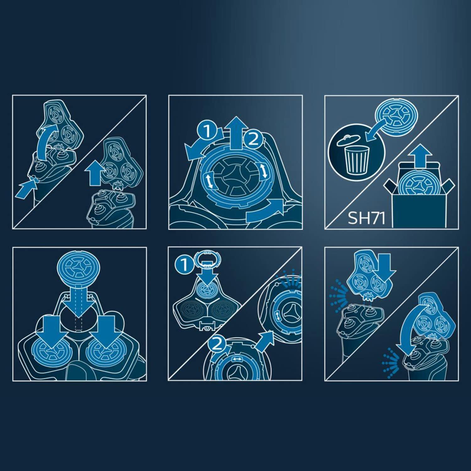 PHILIPS Series 7000 Precision Replacement Shaving Heads Accessories (SH71/50) 3