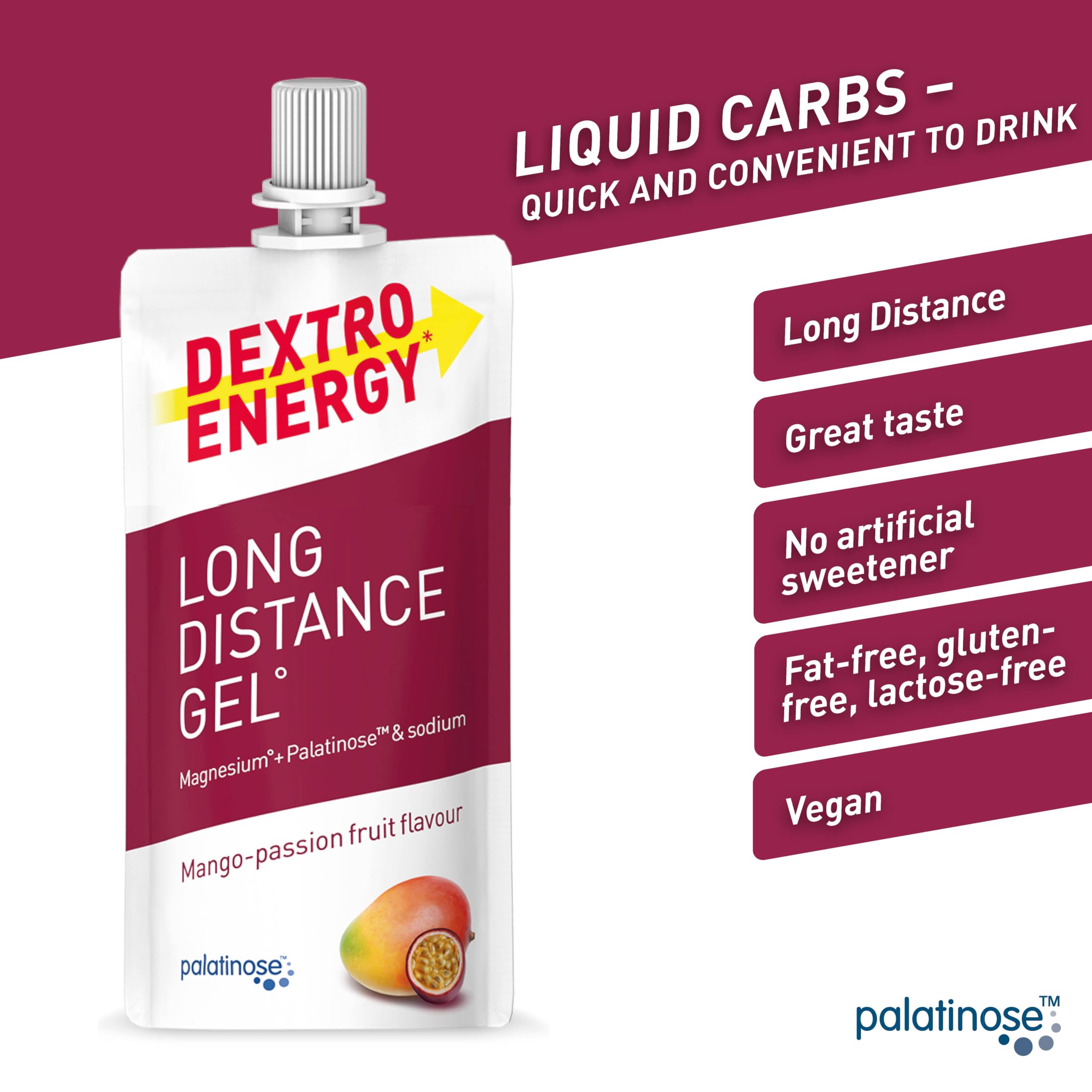 Dextro Energy Long Distance Gel Mango & Passion Fruit - Fast and Long-Lasting Energy for Endurance Sports 4