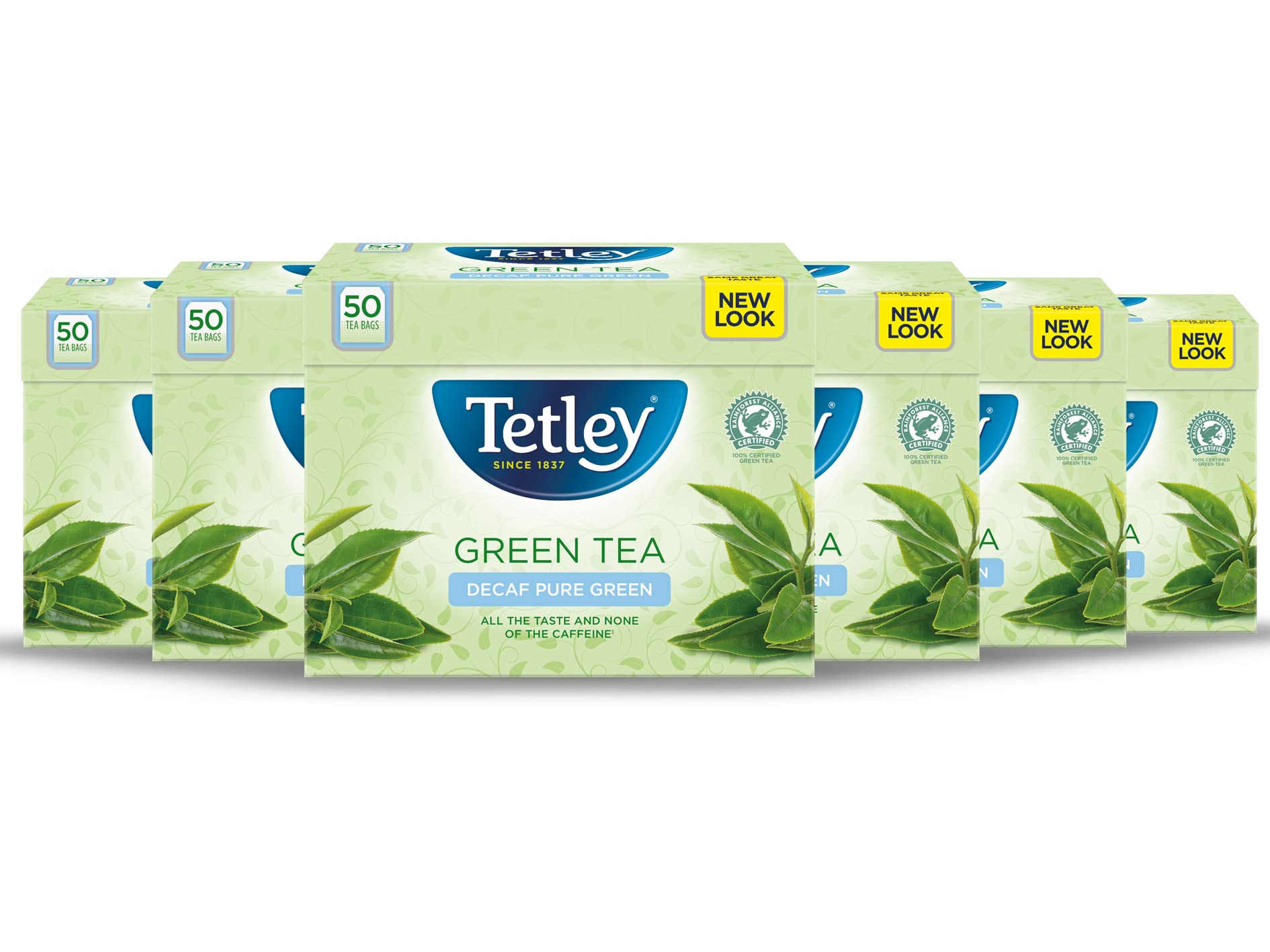 Tetley Decaf Green Tea - Pack of 300 Bags, 600 Gram (Pack of 6)
