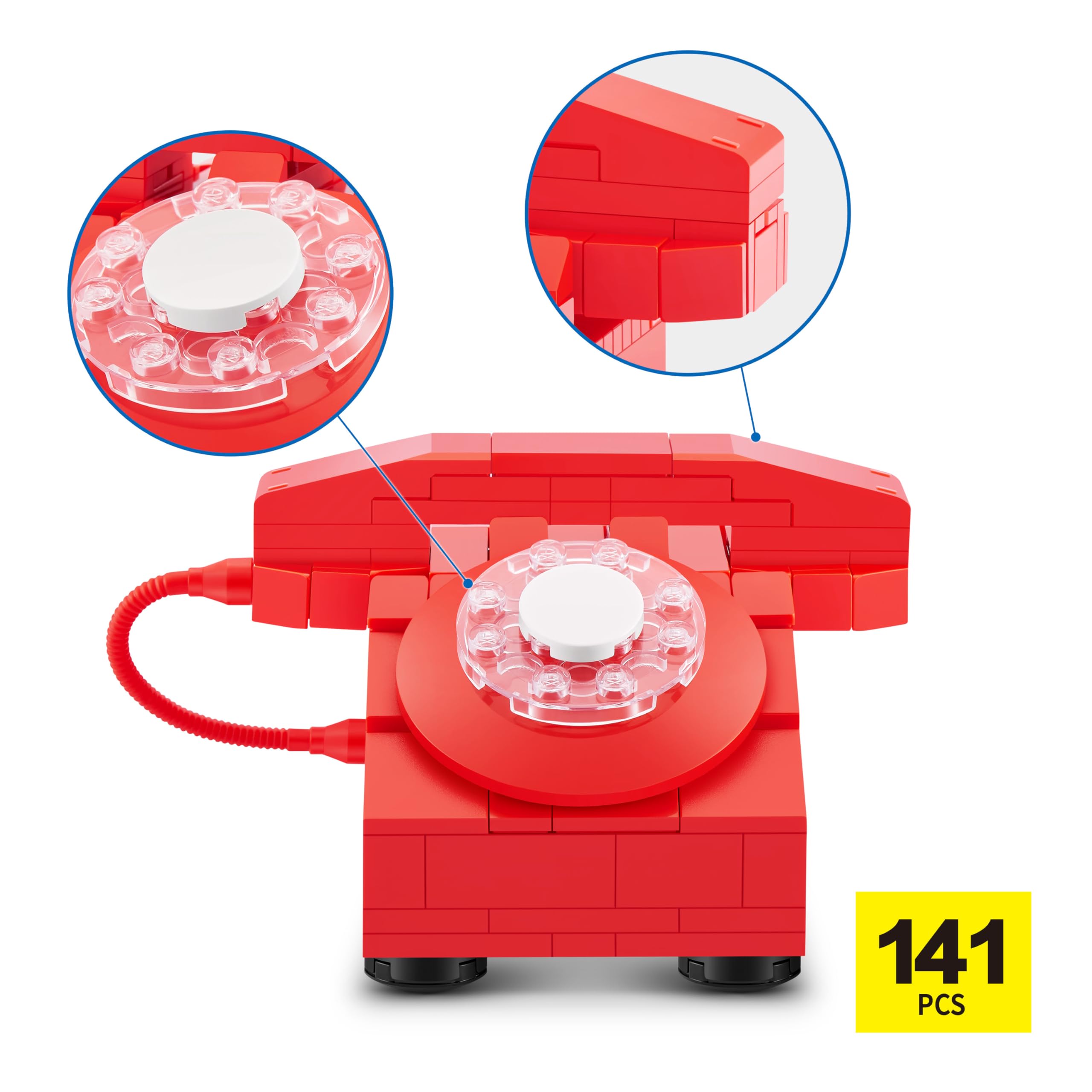 MAX Premium Retro-Bausteine ​​– Telefon-Design, 256-teiliges Sammelset für Kinder ab 3 Jahren 8