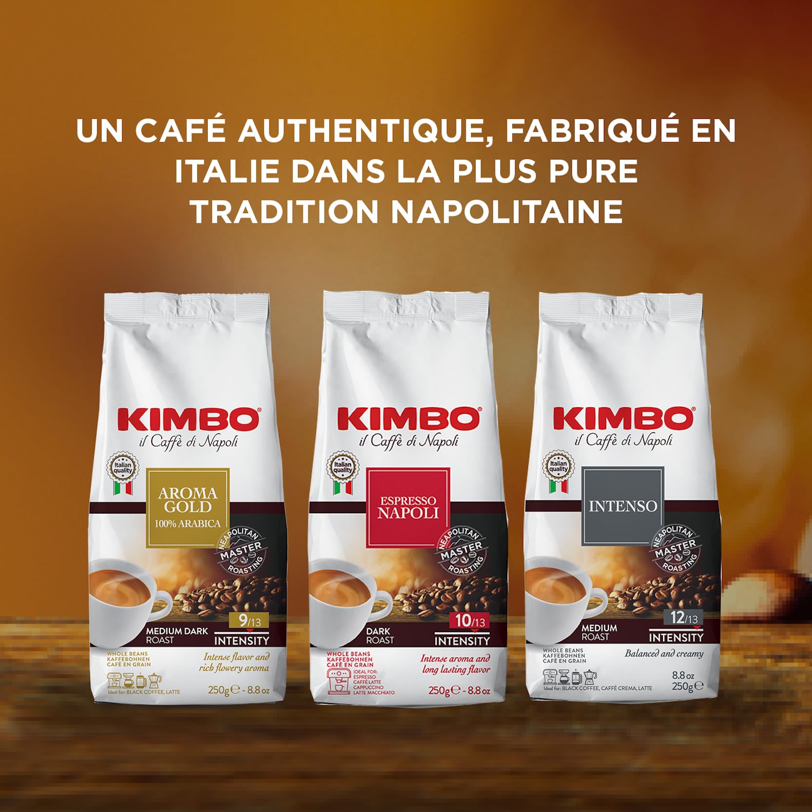 Kimbo Espresso Napoli Ganze Kaffeebohnen - Dunkle Röstung 250g 9