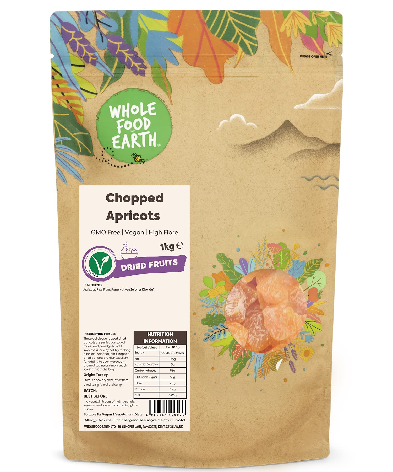 Wholefood Earth - Chopped Apricots (1 kg) 5