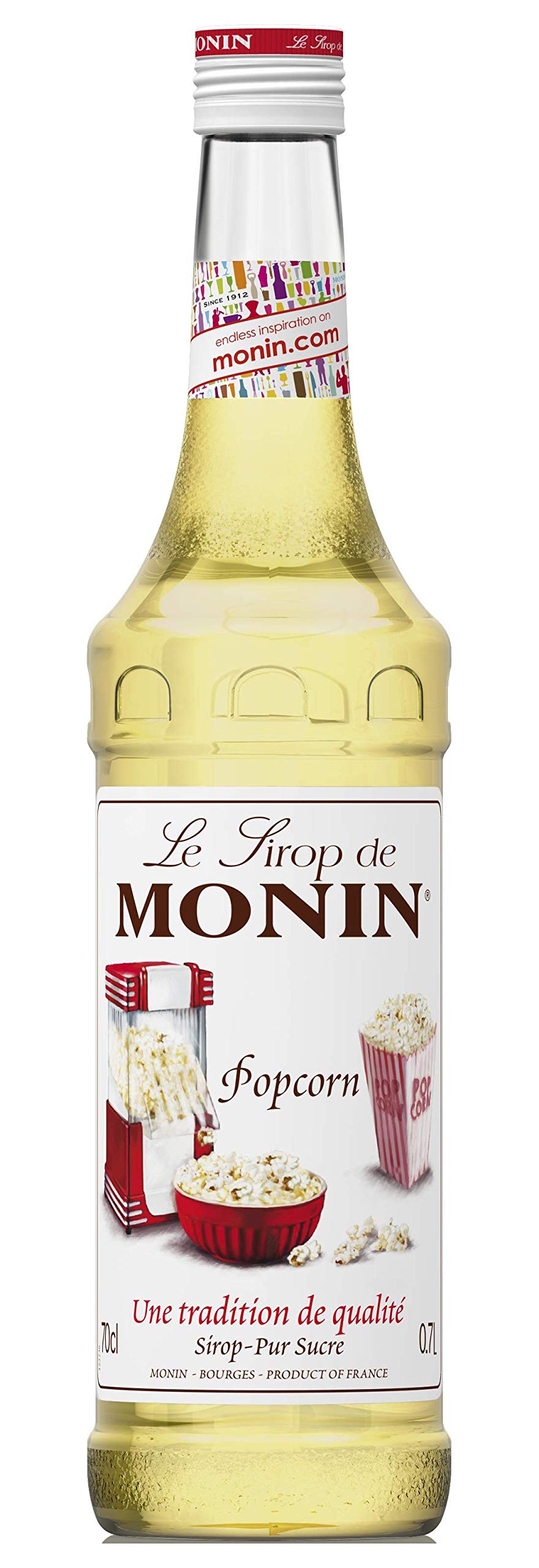 MONIN Premium Popcorn Syrup 700 ml - Beverage Syrup for Coffee, Cocktails & Frappes