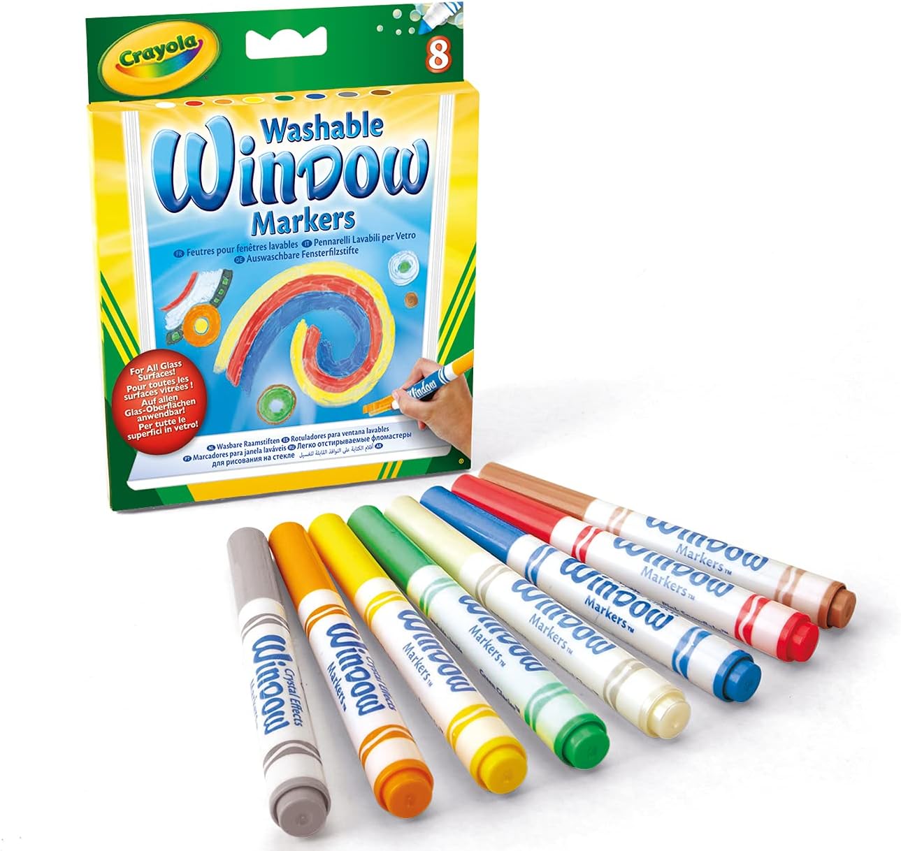 Crayola 58-8165 Window Markers - 8 Count Washable Window Art Set