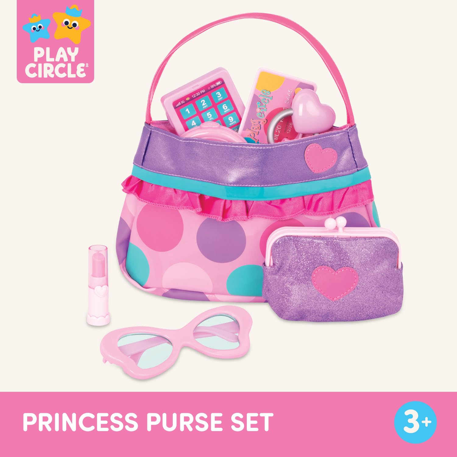 Play Circle Princess Purse Role Play Set with 8 Accessories 14