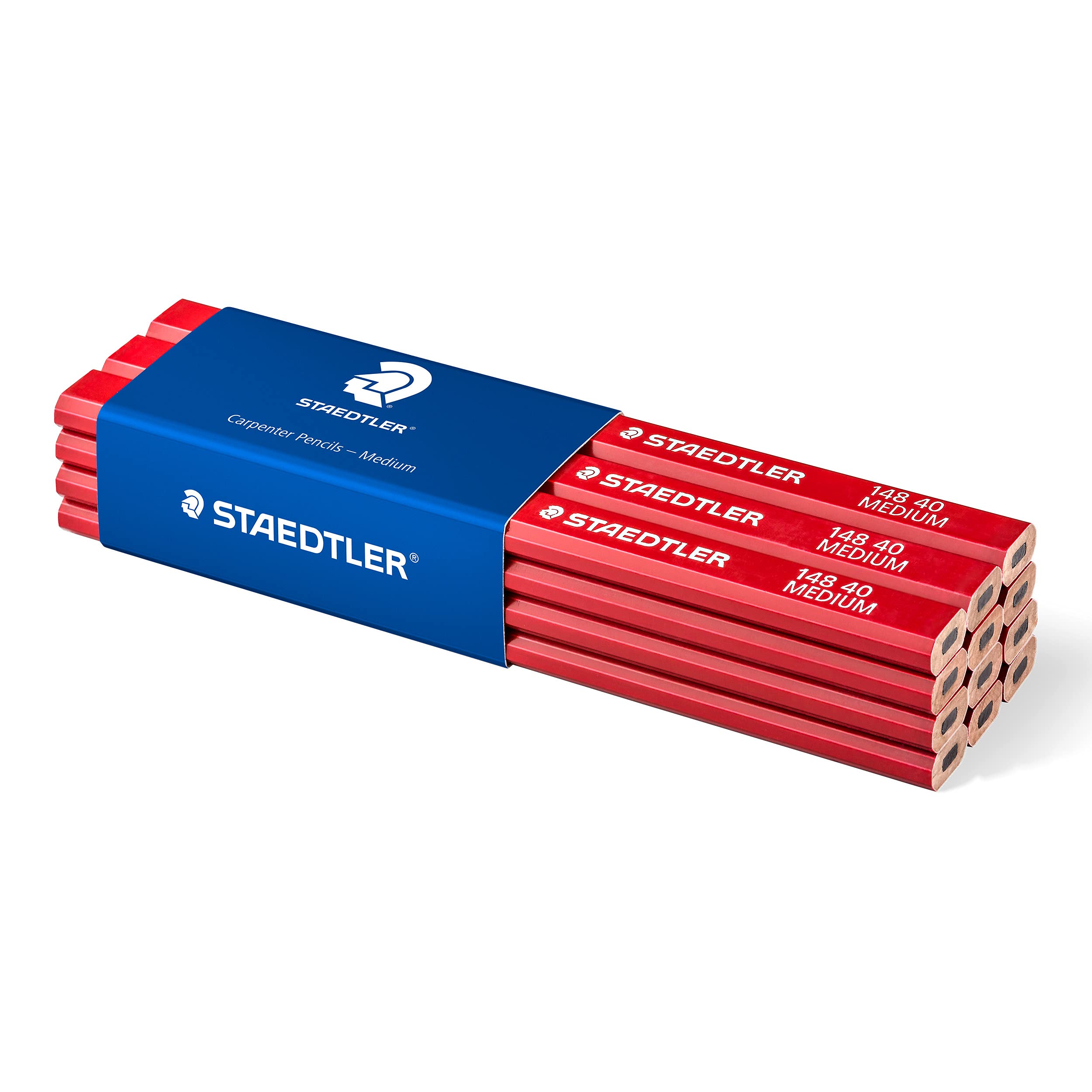 STAEDTLER 148 40 Carpenters Pencil - 2H Lead Hardness | Pack of 12