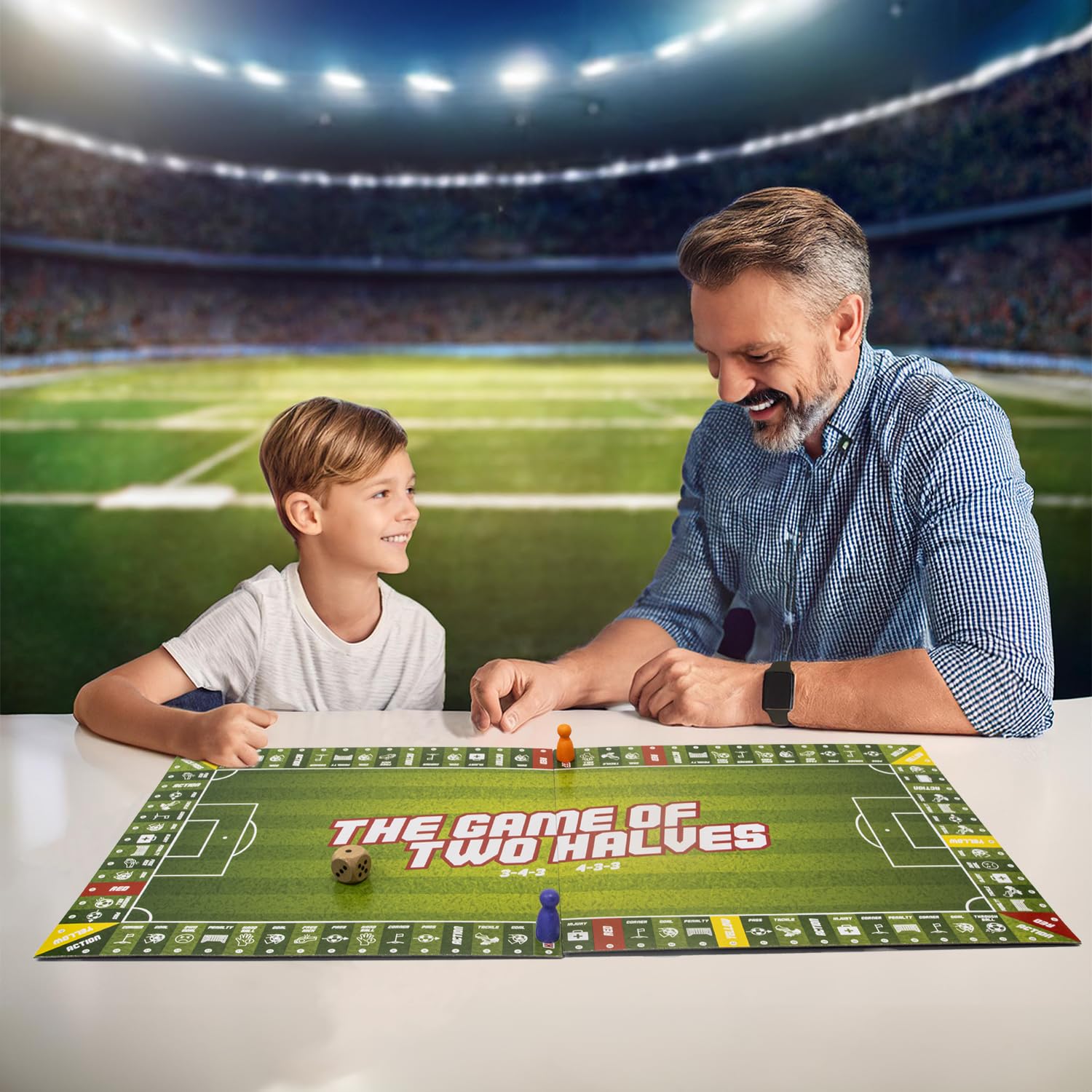 Game of Two Halves Football Board Game - Tabletop Dice & Card Strategy Game for 2 Players