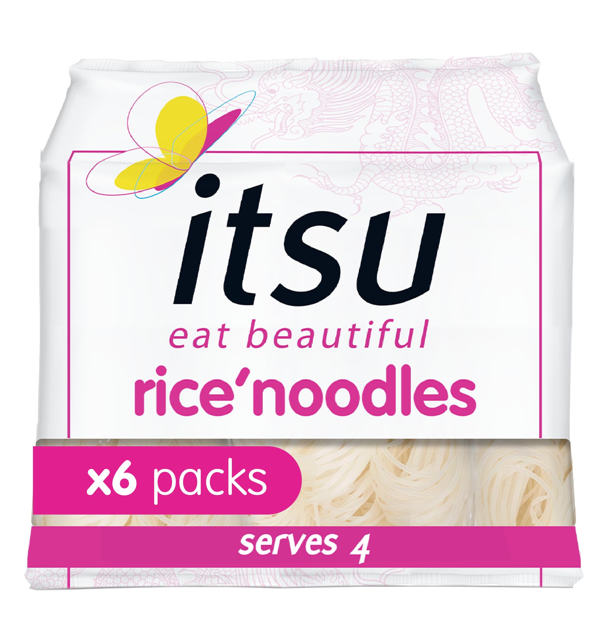 Itsu - Rice Noodles 180g | Vegan Japanese-Style Noodles for Soups & Stir-Fries