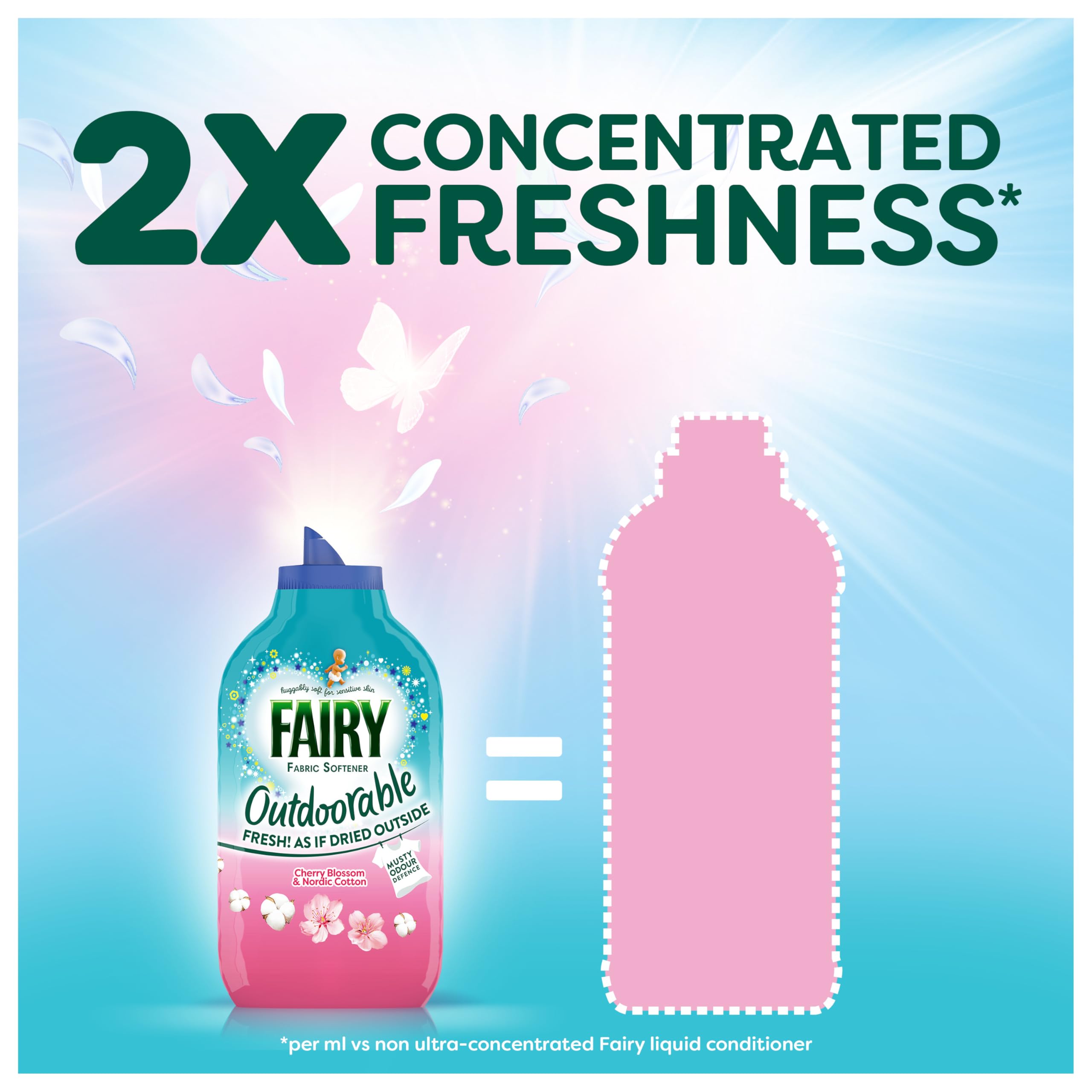 Fairy Outdoorable Liquid Fabric Softener - Cherry Blossom & Nordic Cotton Scent | 1.2L