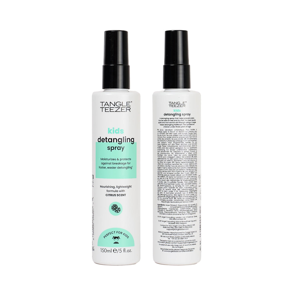 Tangle Teezer Detangling Spray for Kids - Citrus Scent, 150ml | Hydrating, Vegan Formula