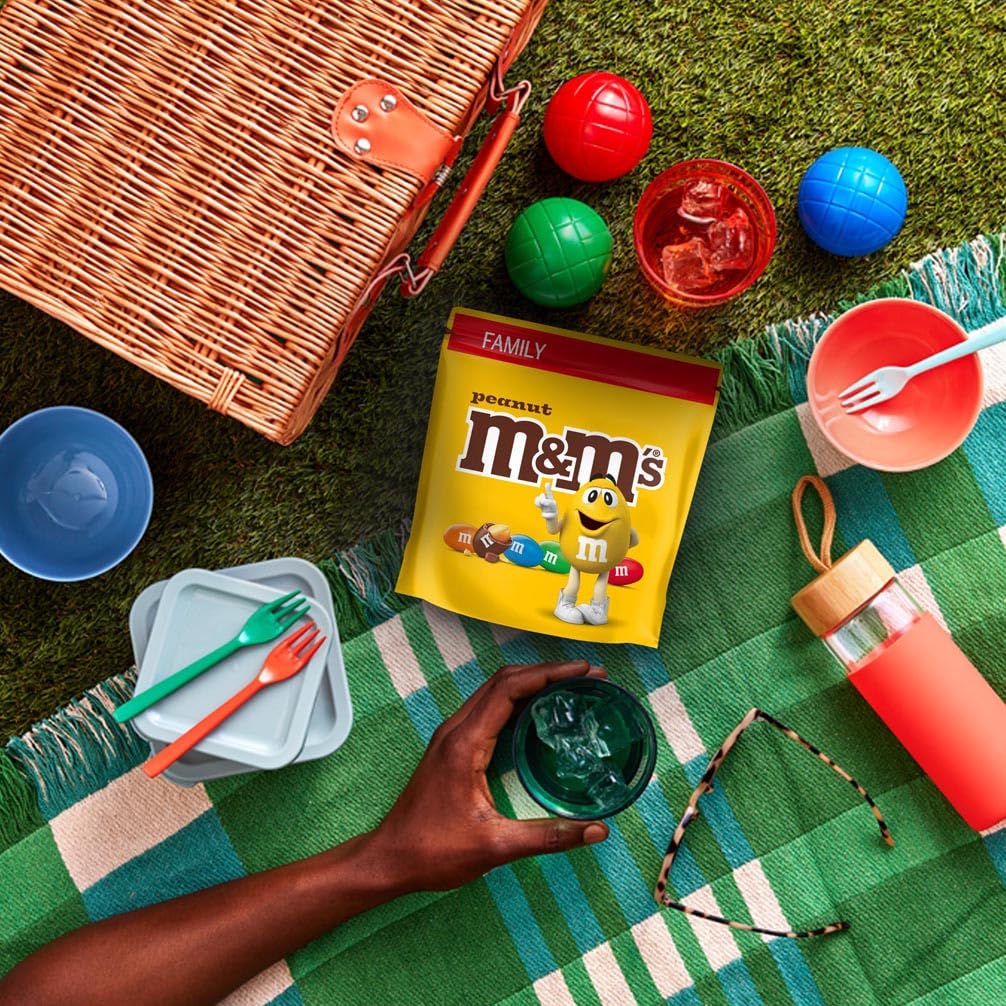 M&amp;M's Erdnuss-Schokoladenbonbons, 400 g, zum Teilen, Beutel – Bunte, mit Milchschokolade überzogene geröstete Erdnüsse 4