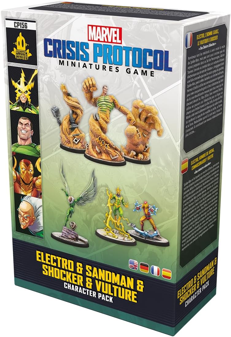 Atomic Mass Games Marvel Crisis Protocol Electro, Sandman, Shocker & Vulture Villains Pack 6