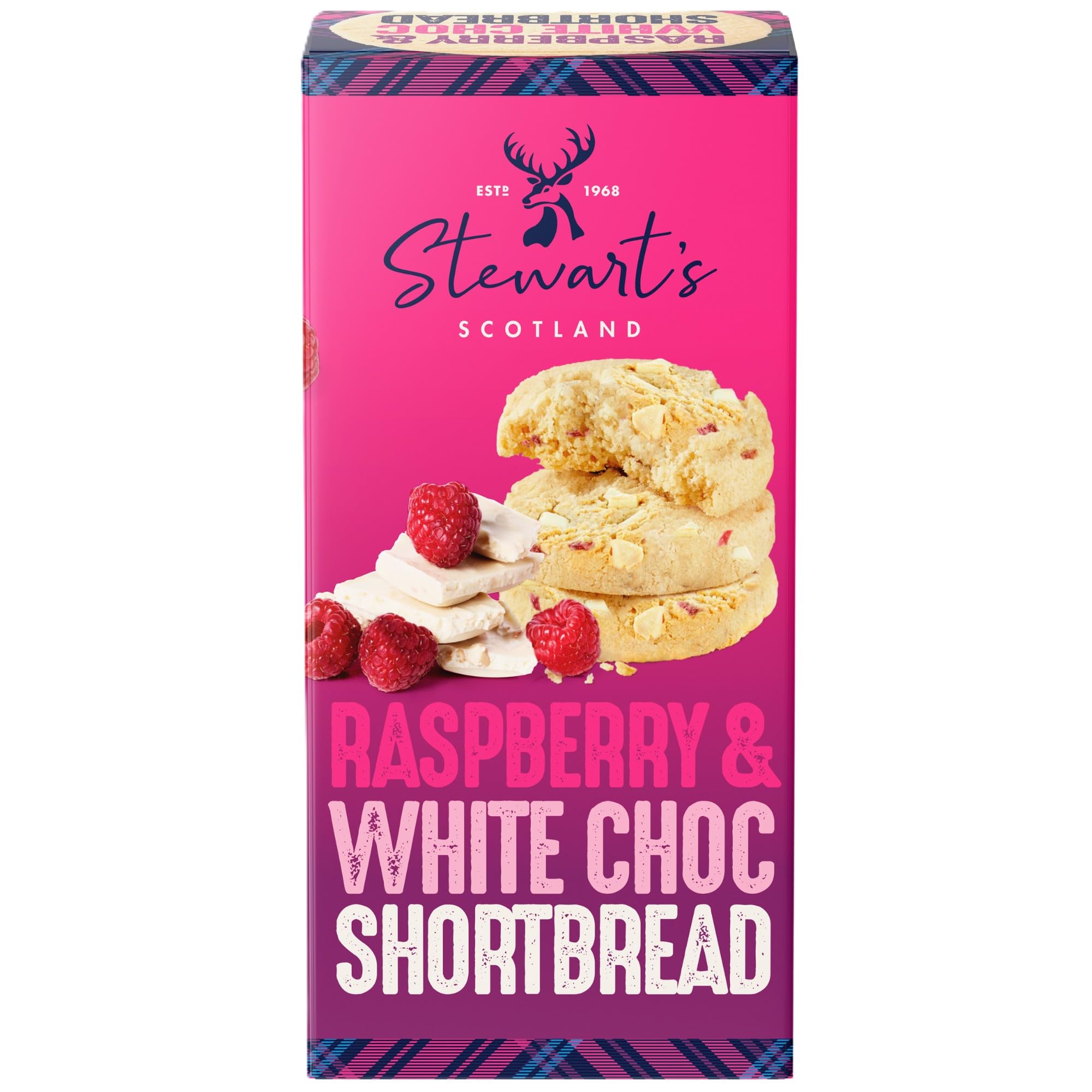 Stewart's Signature Raspberry & White Chocolate Shortbread Biscuits 160g