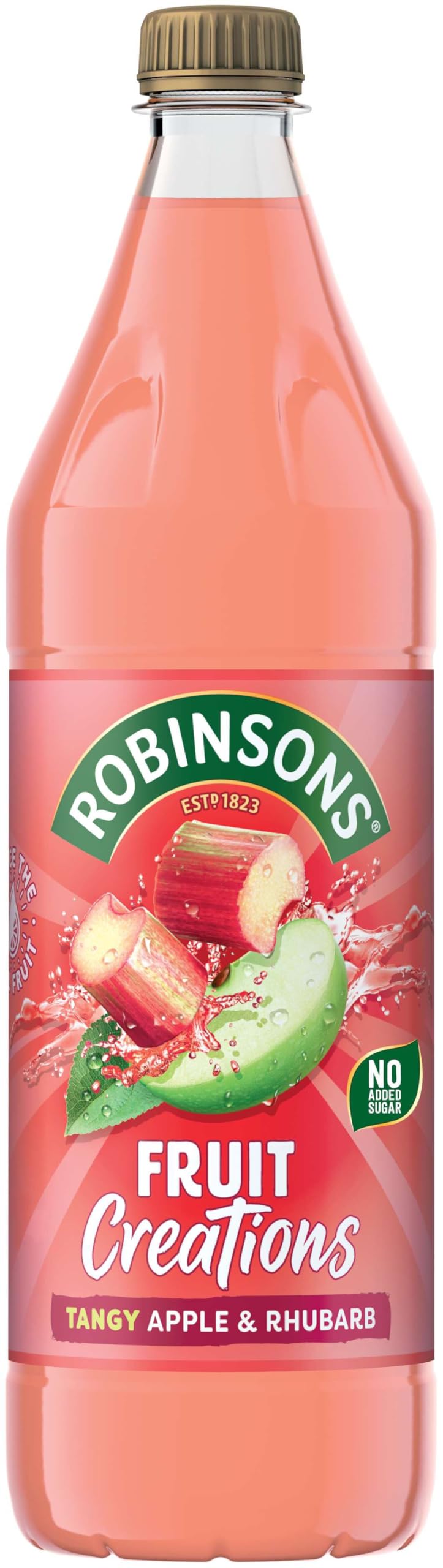 Robinsons Fruit Creations Tangy Apple & Rhubarb Squash - No Added Sugar | 1L