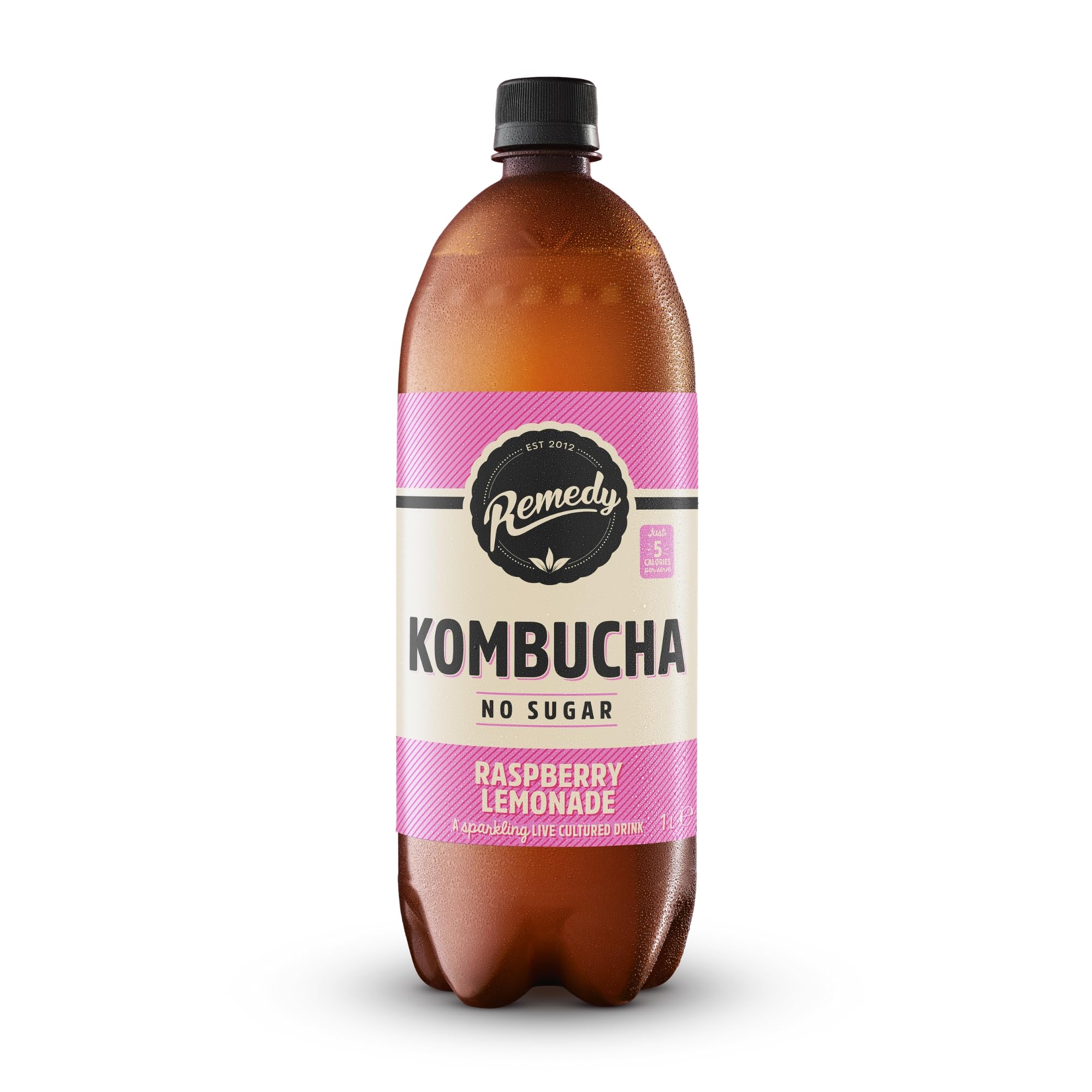 Remedy Kombucha Tea - Raspberry Lemonade - Sparkling Live Cultured, Natural