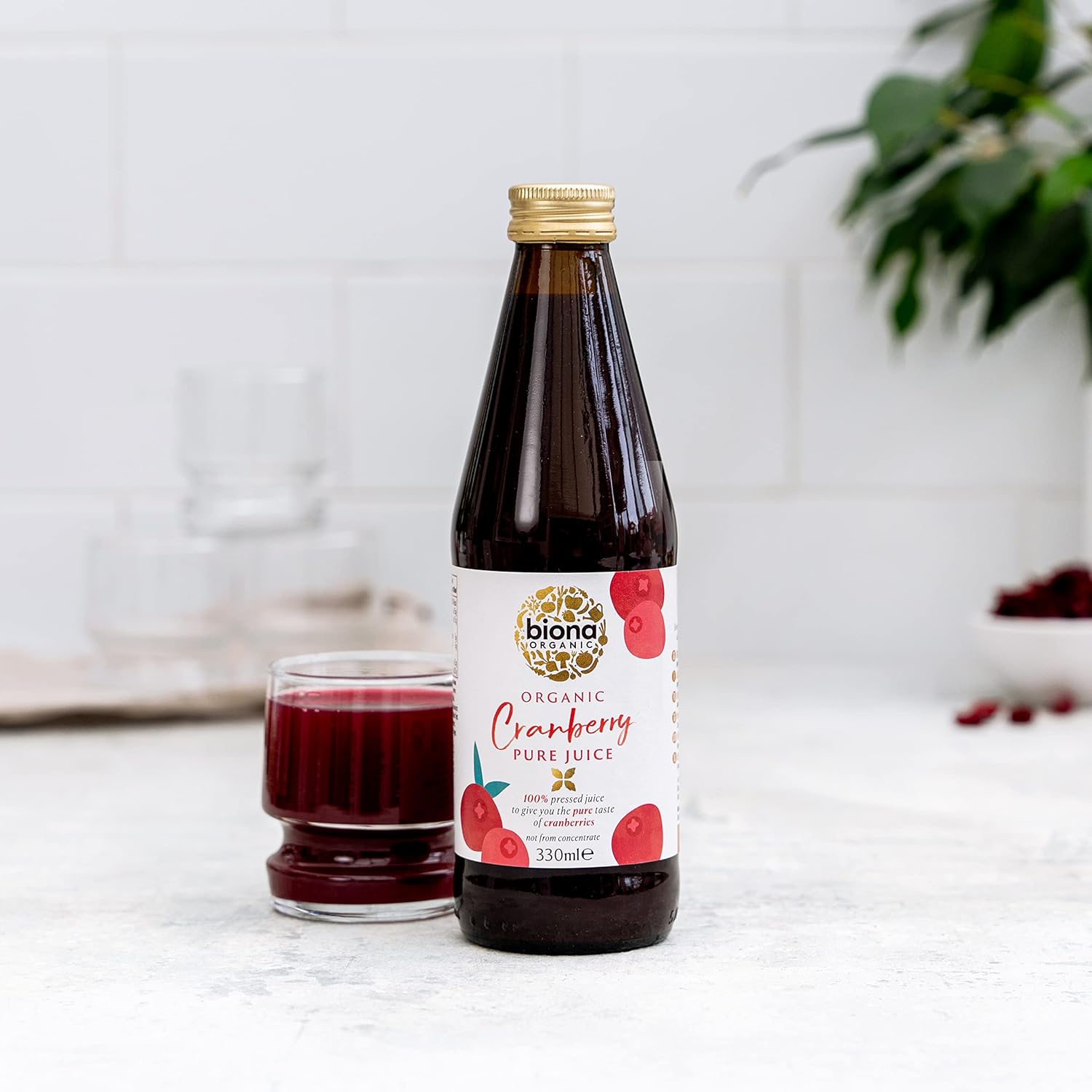 Biona Organic Cranberry Juice 330 ml - Pure Pressed Fruit Juice - Not From Concentrate 3