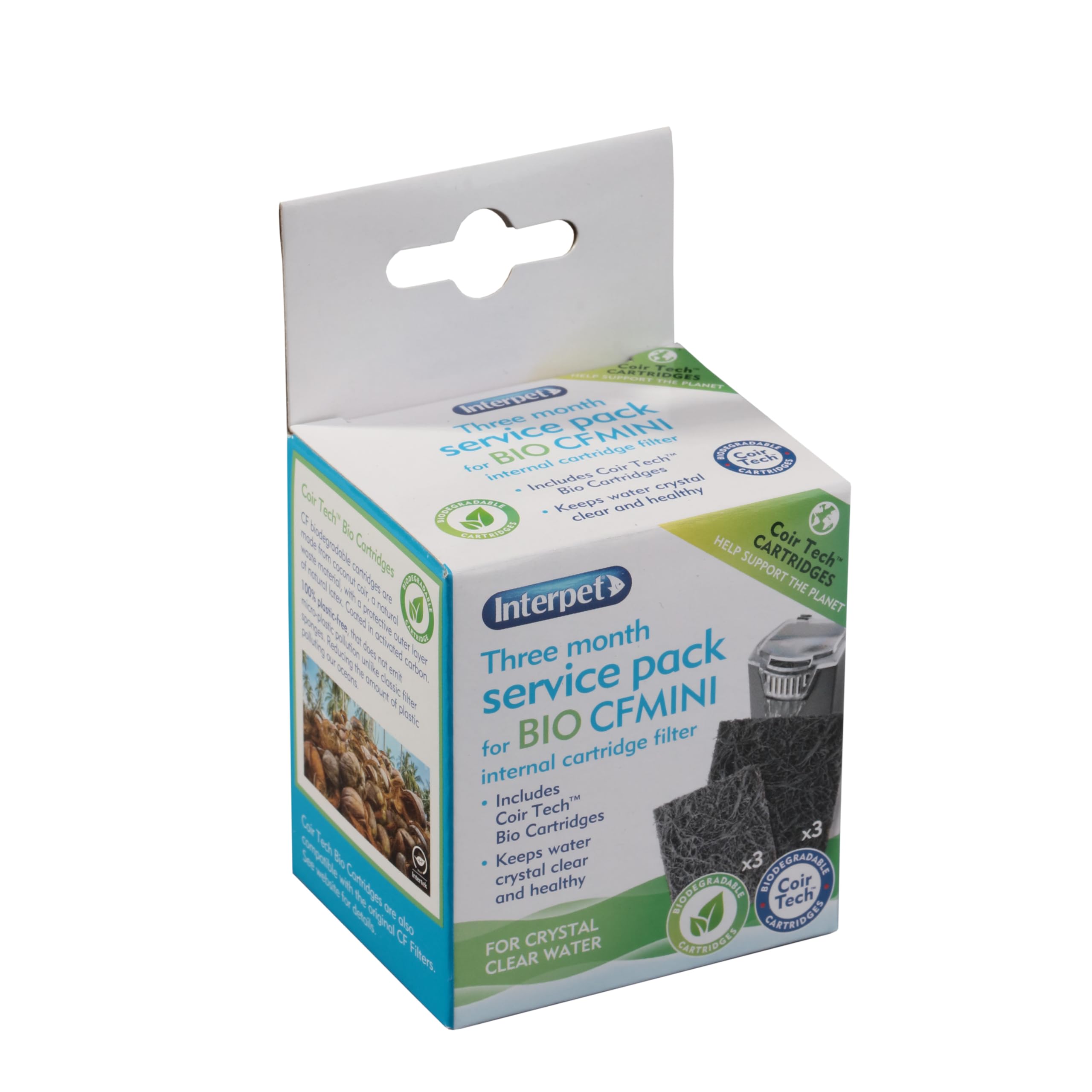 Interpet 3 Month Service Pack for CF Mini Filter | 3 Front & 3 Back Coir Tech Cartridges