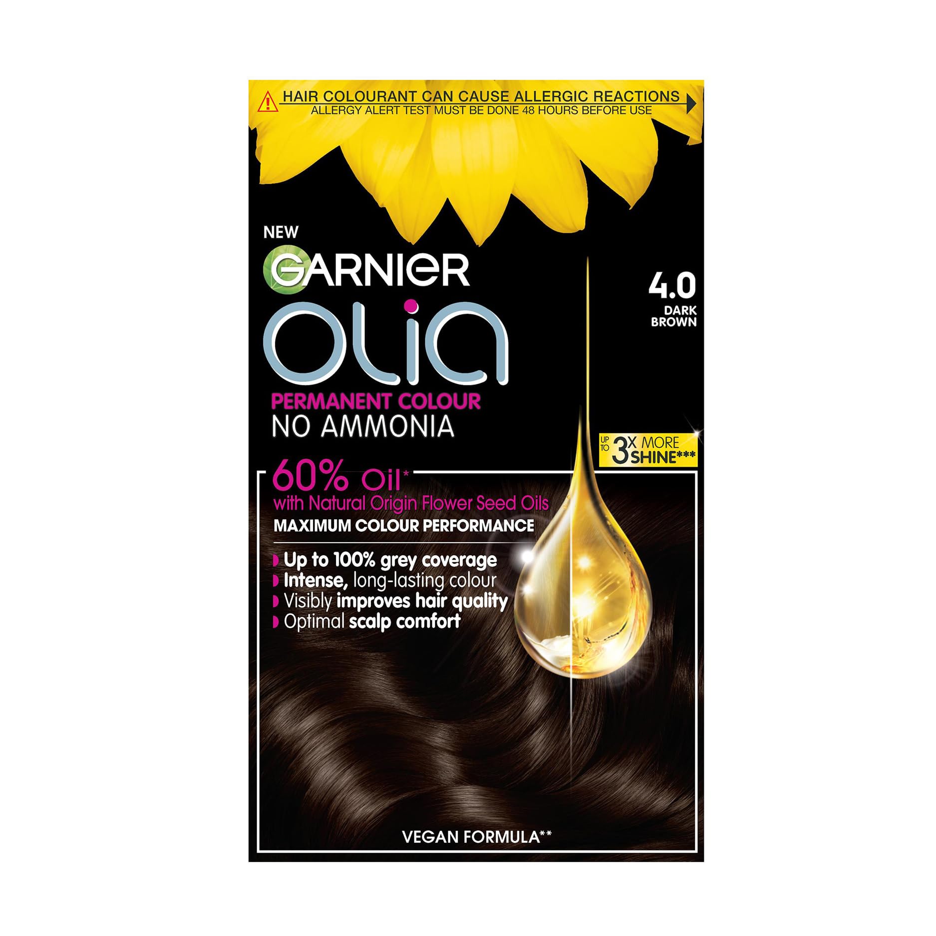 Garnier Olia 4.0 Dark Brown No Ammonia Permanent Hair Dye (150g)