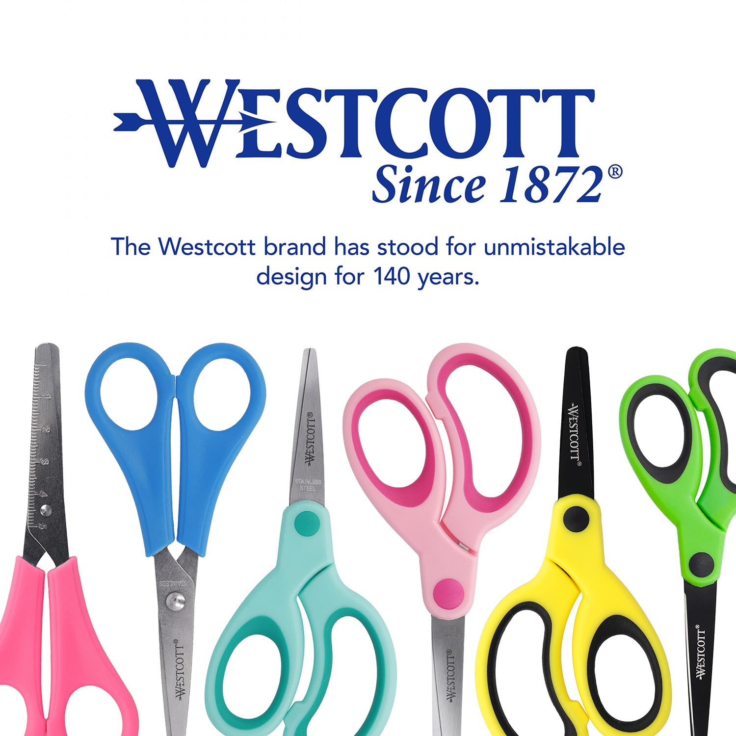 Westcott Kids Scissors - Stainless Steel Blades with 5 cm Scale, Blunt Tip, 5"/13 cm, Pink 7