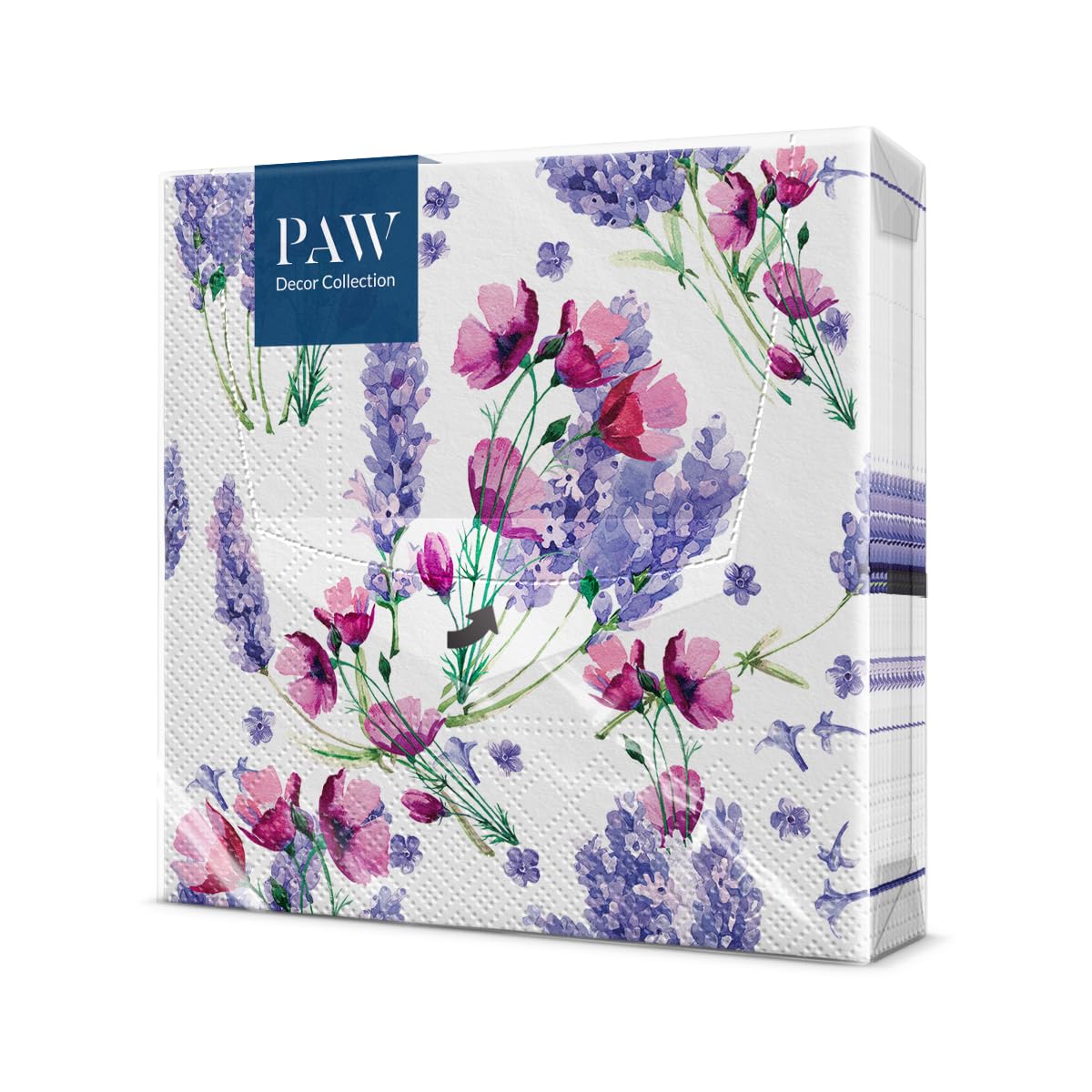 PAW Fragrant Lavender Wild Flowers 3-Ply Napkins (33 x 33 cm) – 20 Pieces