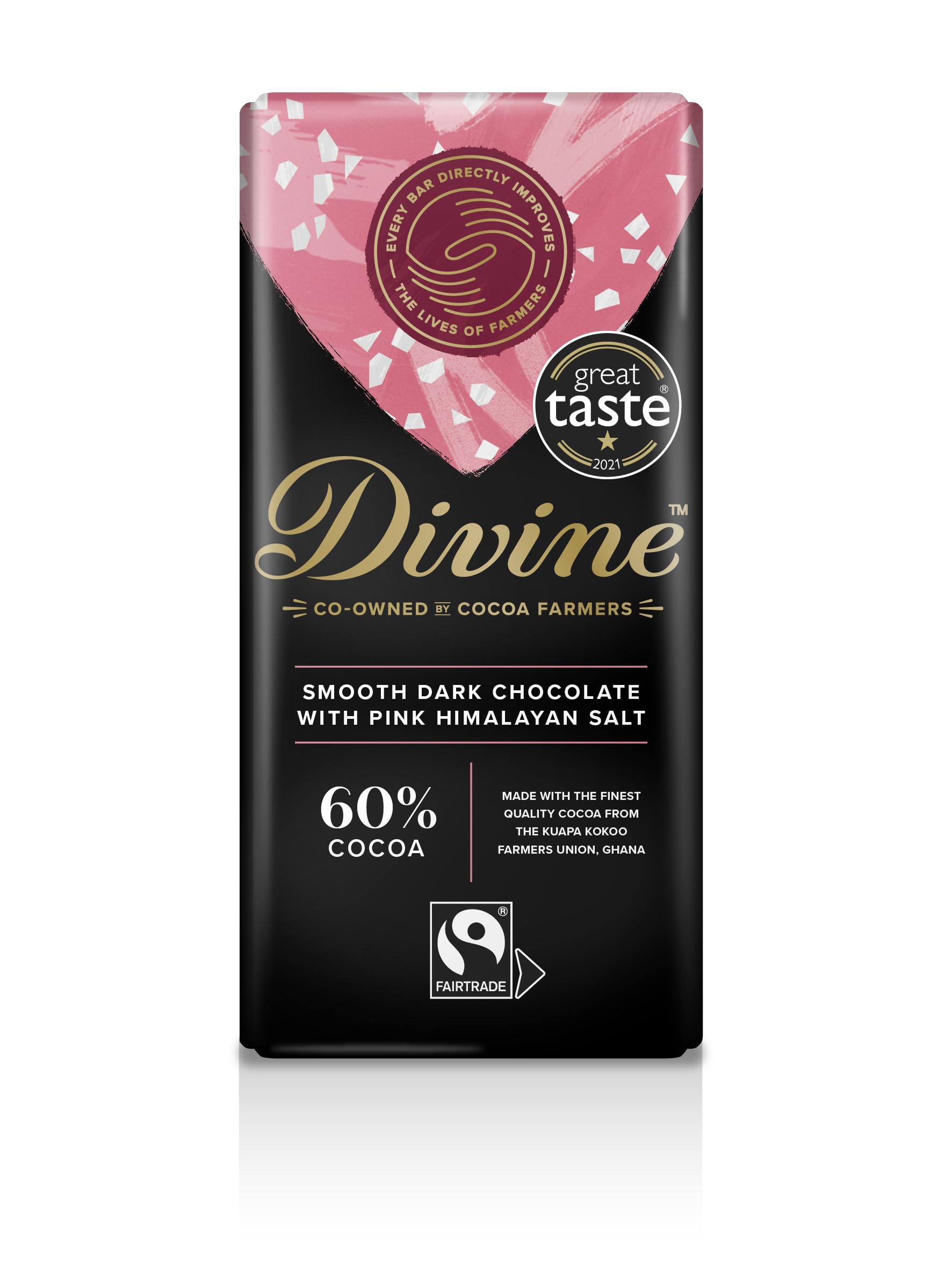 Divine - 60% Dark Chocolate with Pink Himalayan Salt (90 g)
