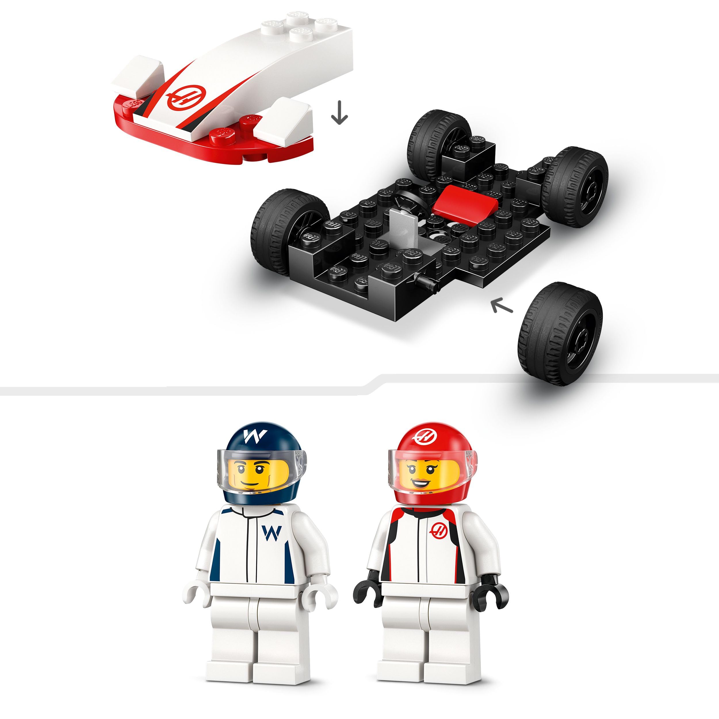 LEGO City F1 Williams Racing & Haas F1 Race Cars - Toy Formula 1 Building Set for Kids 4+